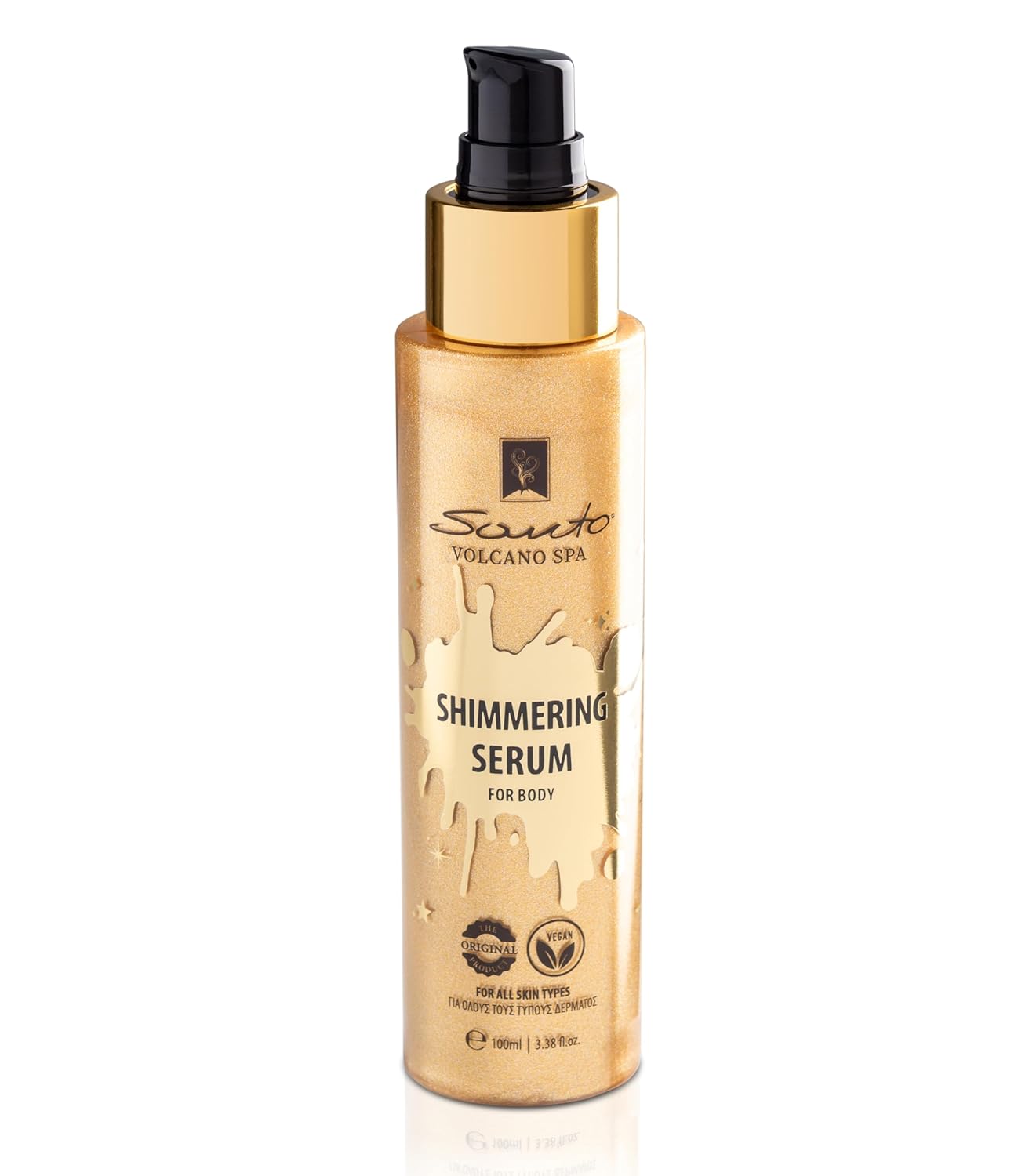 Olive Spa Body Shimmer Oil 100ml – Hydrating Glow Enhancer Glitter Body Oil with Micro Pearls – Fast Absorbing Shimmer for Moisturizing, Illuminating and Shine