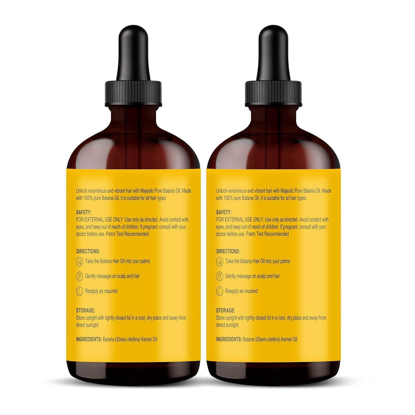 Botanic Hearth 100% Pure Batana Oil for Hair Growth- Weightless(Glass bottle 4 fl oz-Pack of 2) from Honduras|Hair Oil Repairs Dry Damaged Hair, Strengthening, Healthier Hair- Hair Tonic