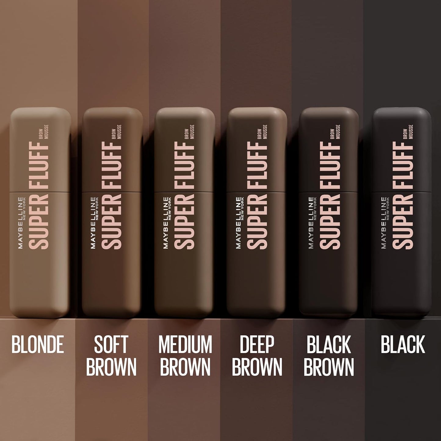 Maybelline Superfluff Volumizing Brow Mousse, All Day Tinted Brow Gel For Soft Full Brows, Medium Brown, 1 Count