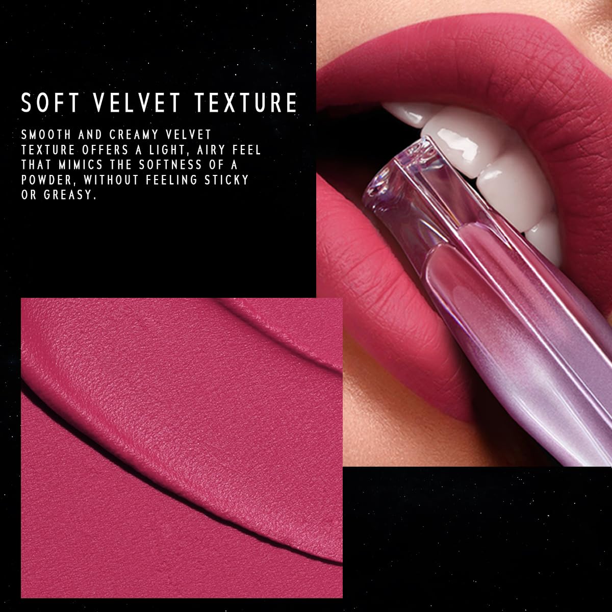 NEBULA VELVET LIP CREAM-Long Lasting Lip Stain, Waterproof and Transfer Proof Lip Tint, Matte Finish Lipstick, Smooth Out Lip Lines, Lightweight Lip Cream, High Coverage (03 ELARA)