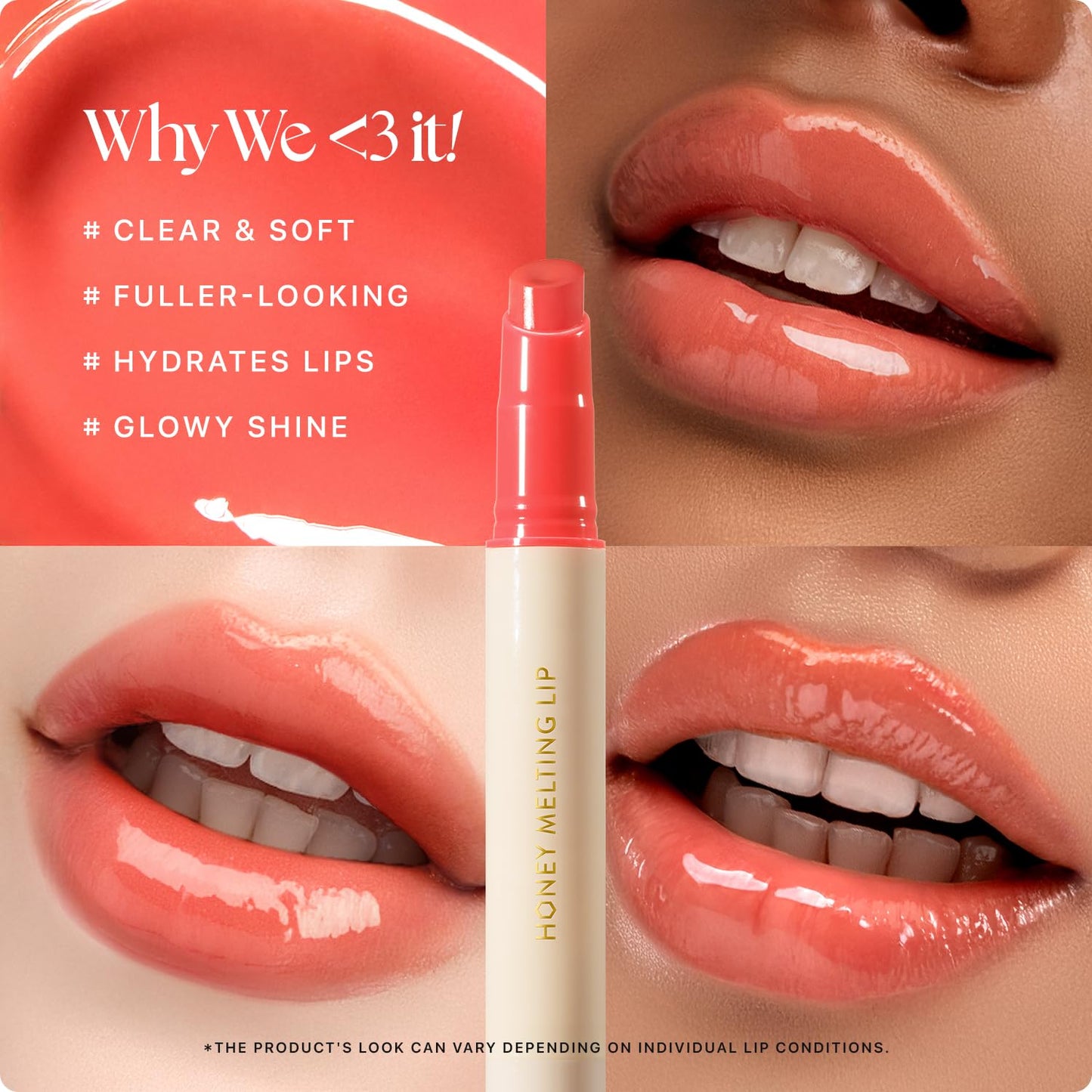 Nature Republic HONEY MELTING LIP (10 PEACH) SOFT LIP STICK, Hydrating Gloss, Moisturizing balms, Sheer tint, Shine & Glowy Finish, korean make up