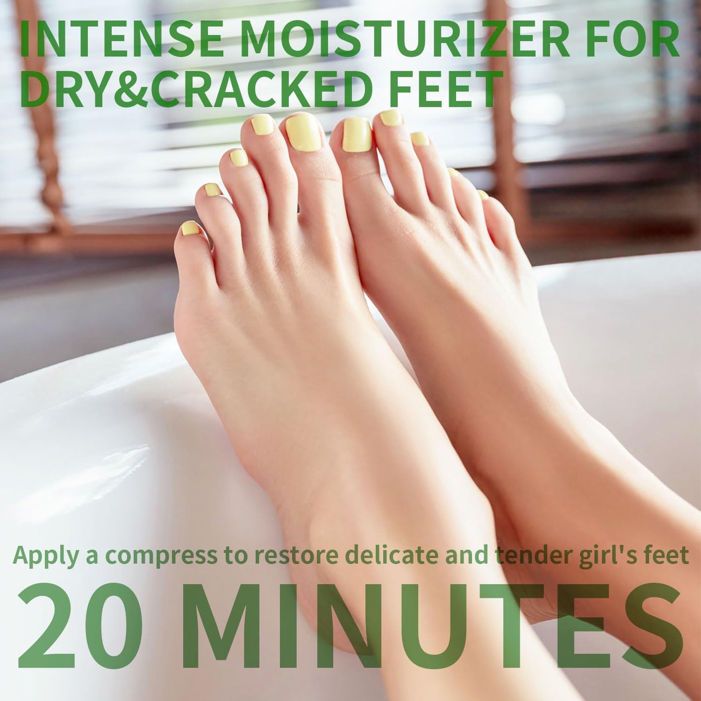 Moisturizing Foot Mask with Shea Butter and Goat Milk, Hydrating Foot Masks for Dry Cracked Feet, Dry Skin Moisturizer for Soft and Smooth Touch Feet - Men Women - 5 Pairs