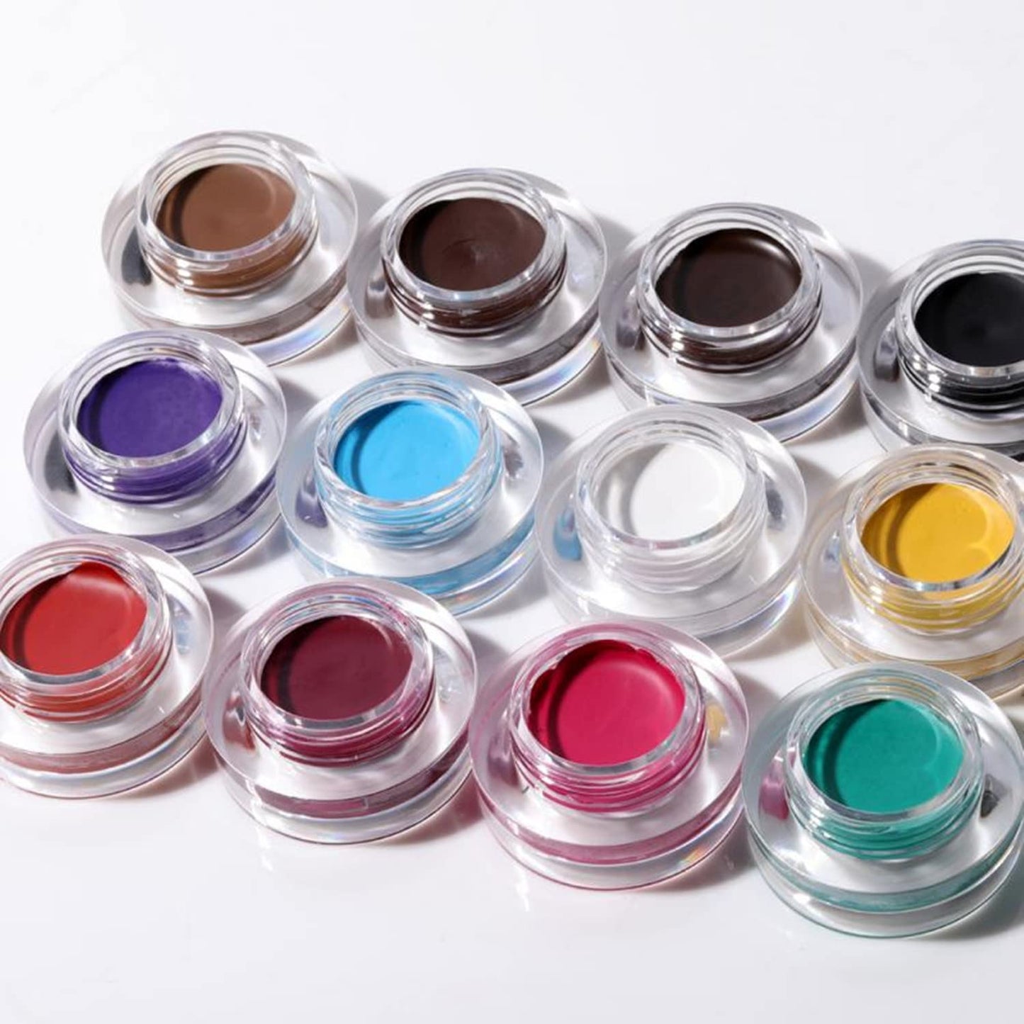 MAEPEOR 12 Colors Eyebrow Pomade Full-pigmented Long Lasting Waterproof Eyebrow Cream Gel Filling & Shaping Tinted Eyebrows Enhancers with Brush for Daily or Party (07 Bright Red)