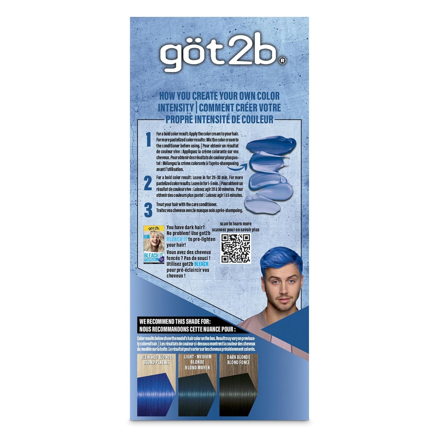 Got2b Color Remix, Customizable Semi-Permanent Hair Color, 095 Blue Euphoria