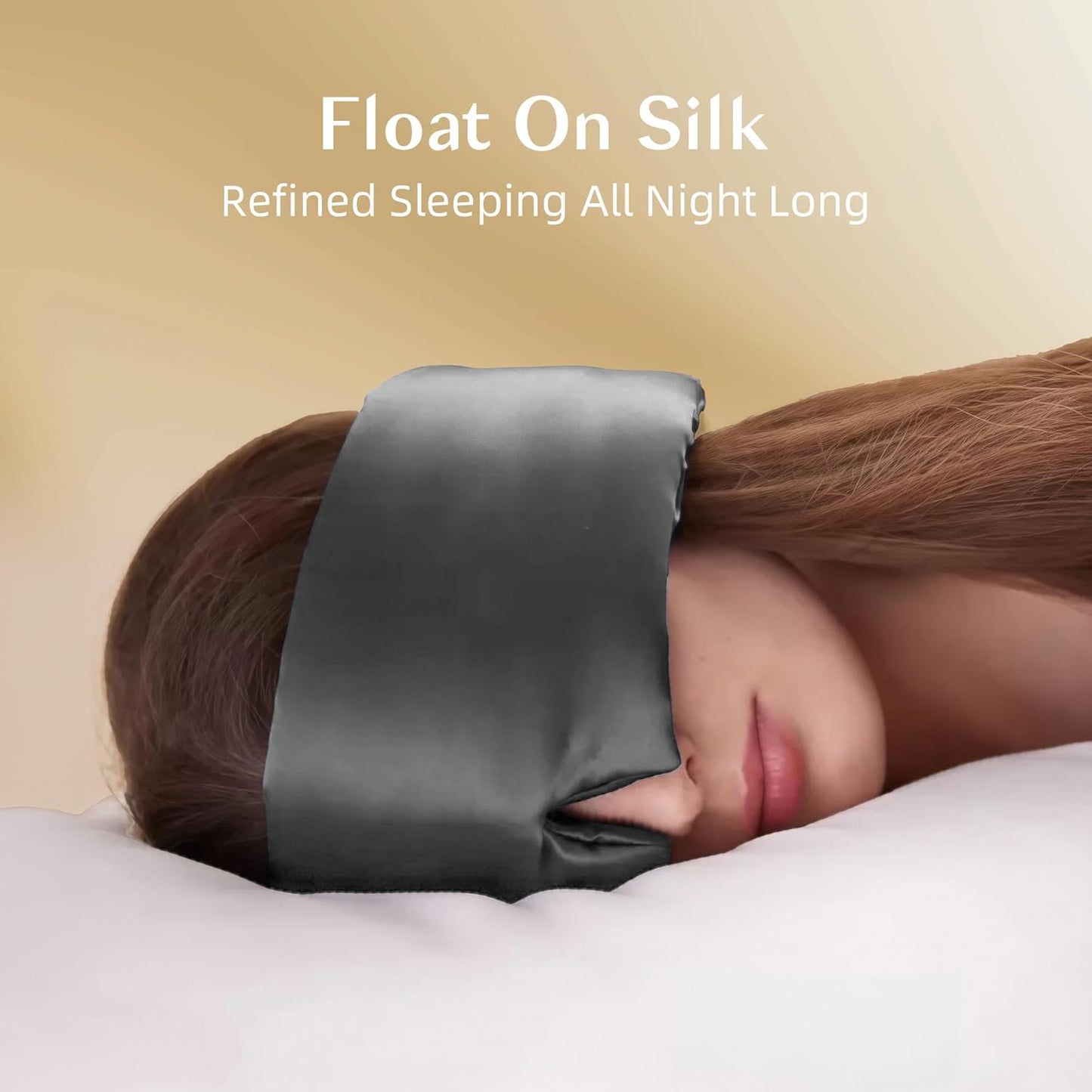 Silk Sleep Mask for Women and Men, Side Sleeper, 22 Momme Pure Mulberry Silk Total Blackout 100% Mulberry Eye Mask with Adjustable Headband Full Size, Eye Masks for Sleeping and Travel