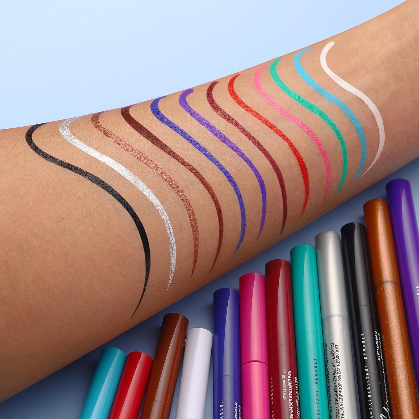 LANGMANNI 4 Colors Matte Liquid Eyeliner Set, Neon Colorful Pigmented With Long-lasting, Smudgeproof & Waterproof Eye Liner Makeup for Bold & Stunning Looks - Gift for Girls(#123456)