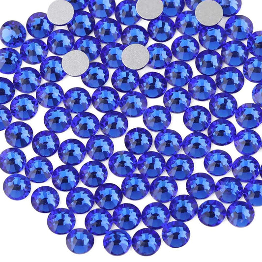 beadsland Flat Back Crystal Rhinestones Round Gems, Sapphire (4.6-4.8mm) SS20/1440pcs