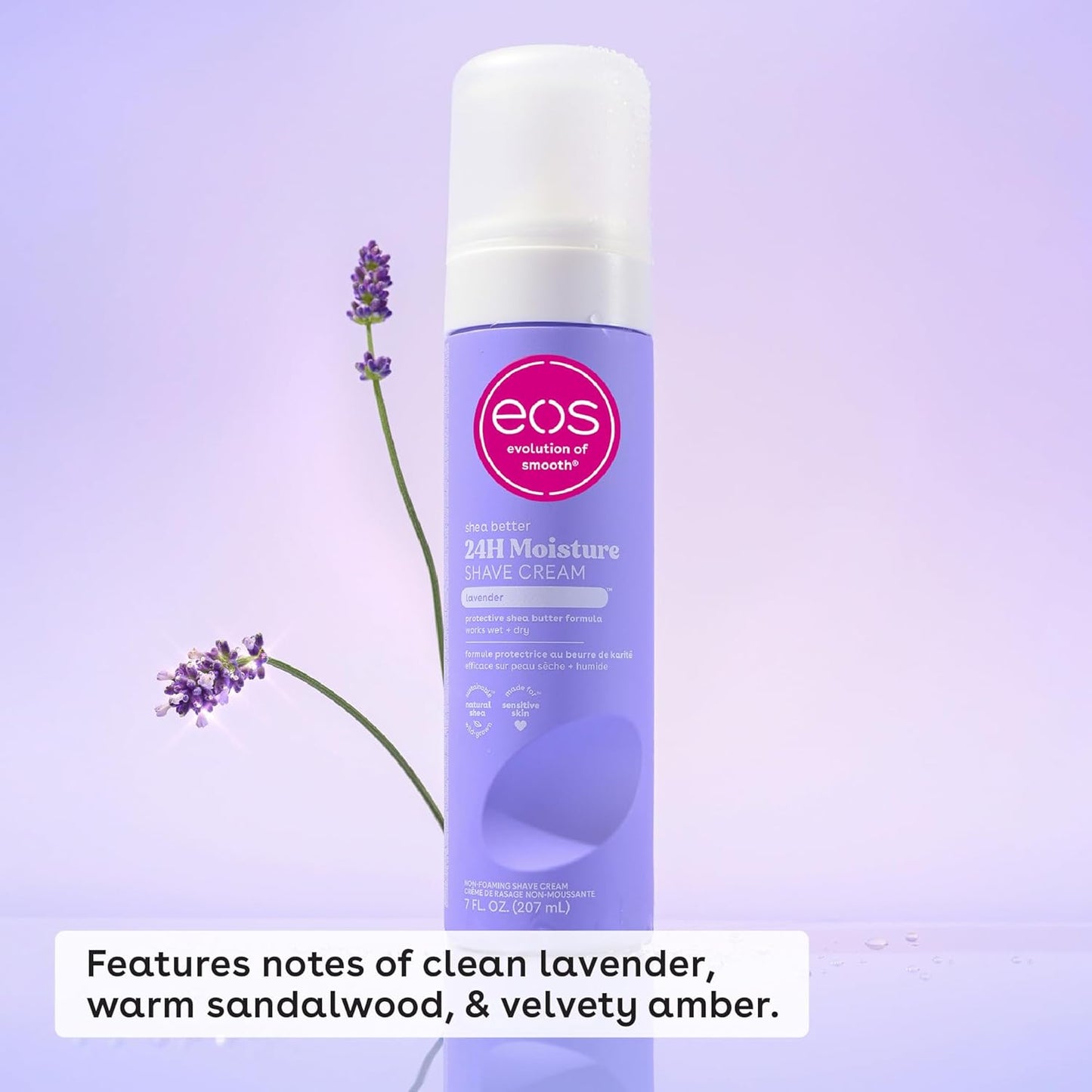 eos Shea Better Shave Cream- Lavender, Shea Butter Skincare, Shaving Cream for Women, 14 fl oz, 2-Pack