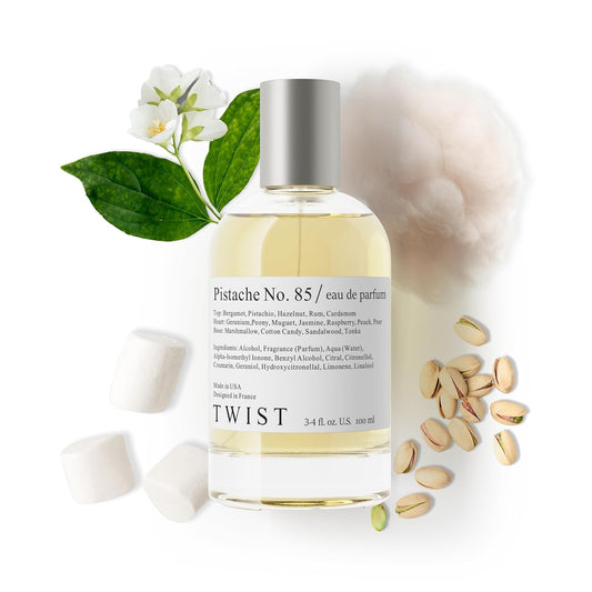 Twist Pistache No. 85 - Inspired by Kay. Yum Pistachio Gelato, Long Lasting Perfume For Women, Paraben Free, Vegan, Clean Ingredients, Fragrance - Spray 100 ml | 3.4 fl. oz.