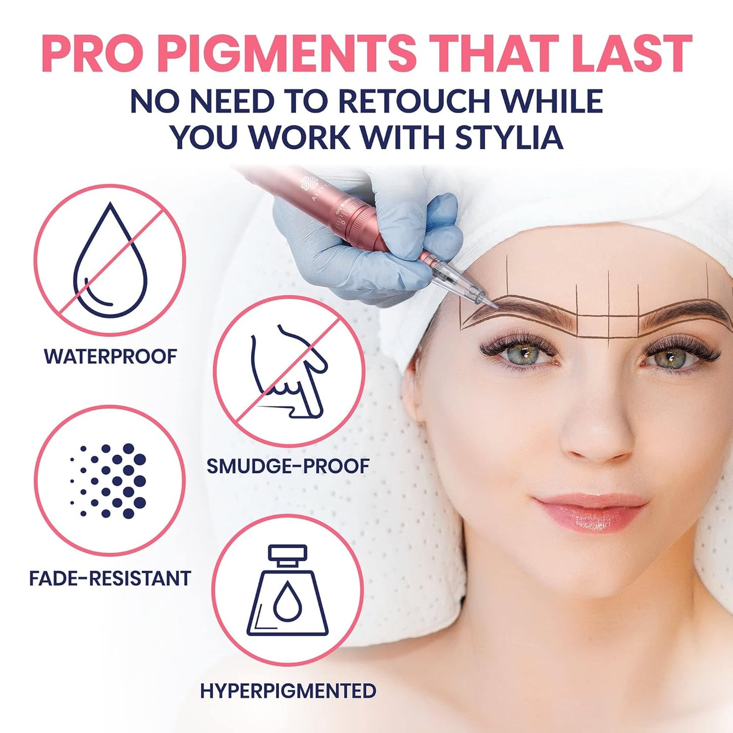 Stylia Waterproof Eyebrow Pencils For Women – Long-Lasting Microblading Supplies Brow Pencil, Perfect for Eyebrow Shaper, Filling & Defining Natural-Looking Brow - (12PC Dark Brown)