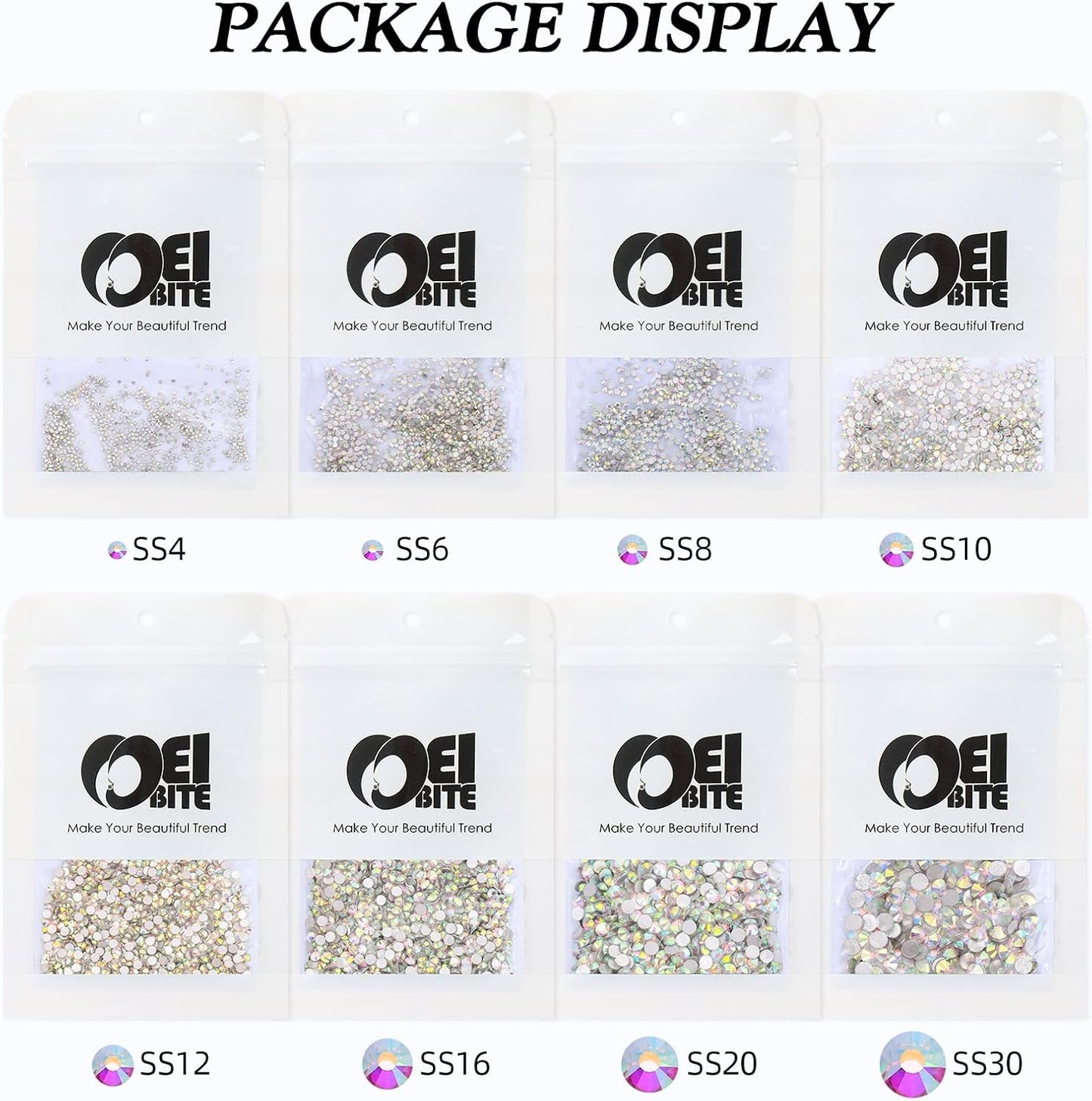 Crystal AB Flatback Rhinestones, Glass Rhinestones for Nail Art and Craft, Glue Fix, Loose Crystal Gemstones(Crystal AB, SS3, 1440pcs, 1.3-1.4mm)