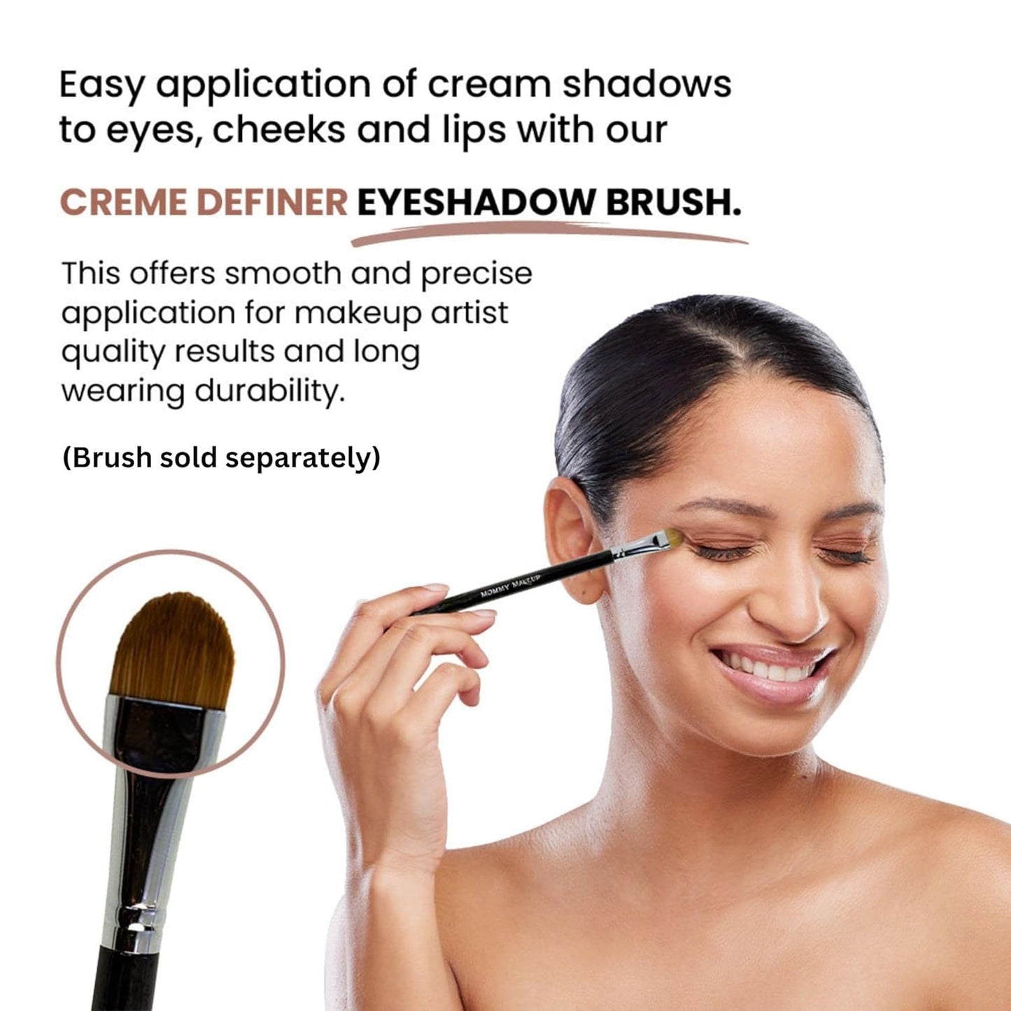 Mommy Makeup Any Wear Creme Eyeshadow - Waterproof, Crease-Proof, Long Lasting, High Pigment, Oil-free - Cream to Powder for Eyes, Cheeks & Lips (Golden Apricot)