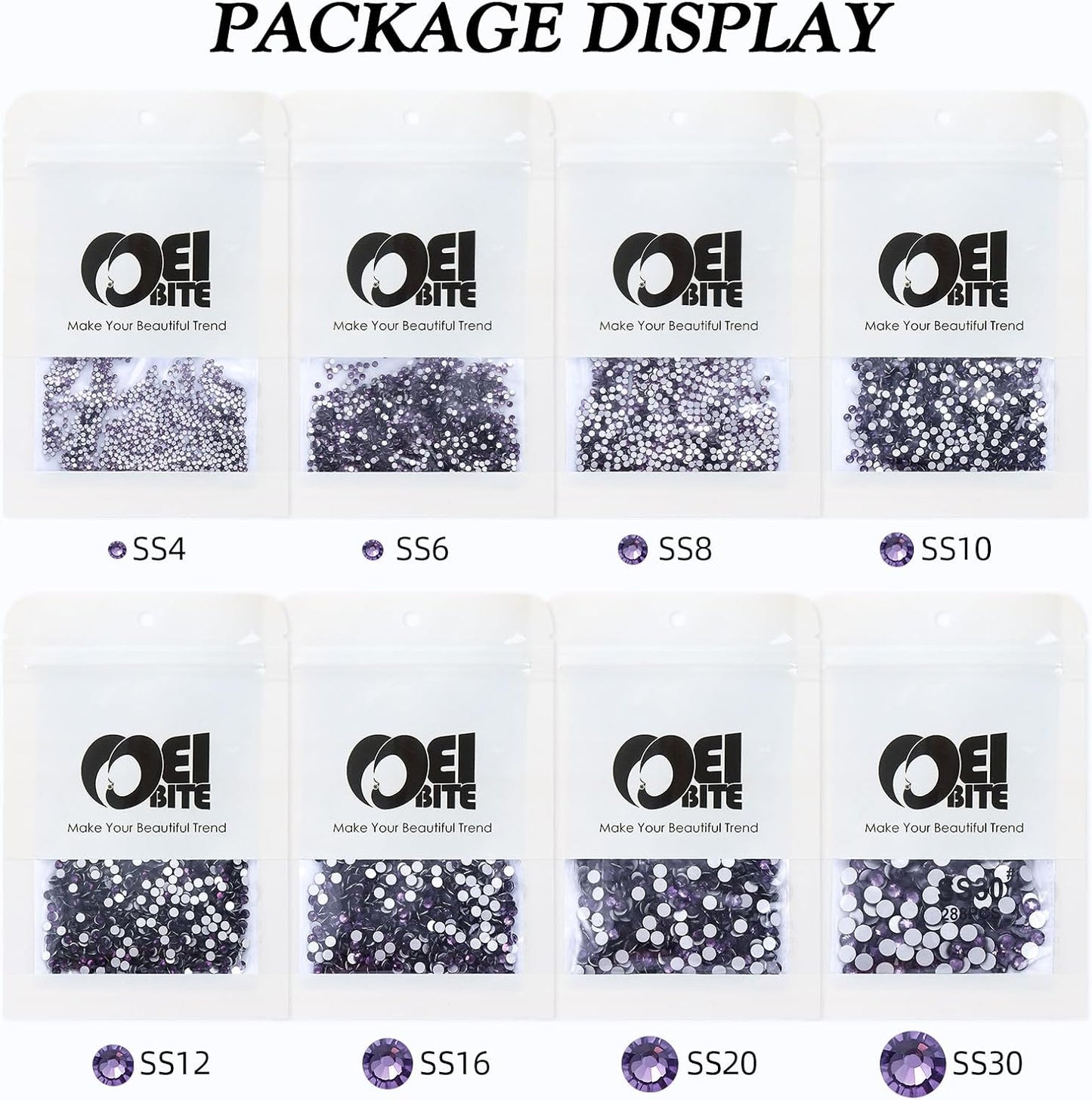 Tanzanite Flatback Rhinestones, Glass Rhinestones for Nail Art and Craft, Glue Fix, Loose Crystal Gemstones(Tanzanite, SS6, 1440pcs, 1.9-2.0mm)