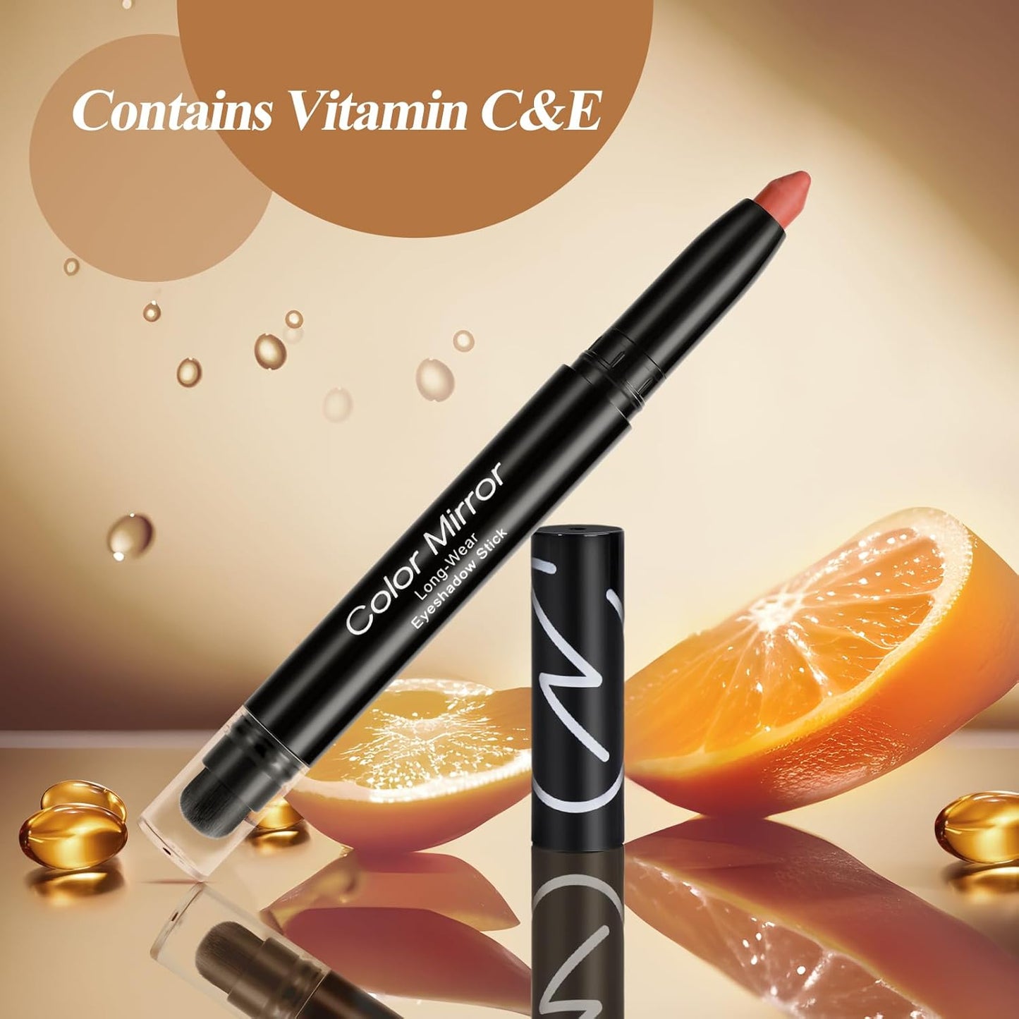 Cream Waterproof Hypoallergenic Eyeshadow Stick, long wear Metallic Glitter Matte Eye Shadow Pencil With Makeup Brush, Eye Brightener, 39 Matte Ruby Red