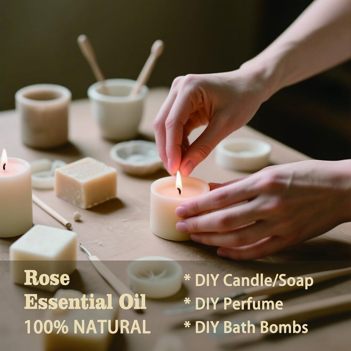 Rose Fragrance Oil-Rose Essential Oil 4.33oz (130ml)-100% Pure Natural Scent for Diffusers, Candles, Soap Making & Aromatherapy-Relaxing Home & Gift Essential Oil for Bath, Massage