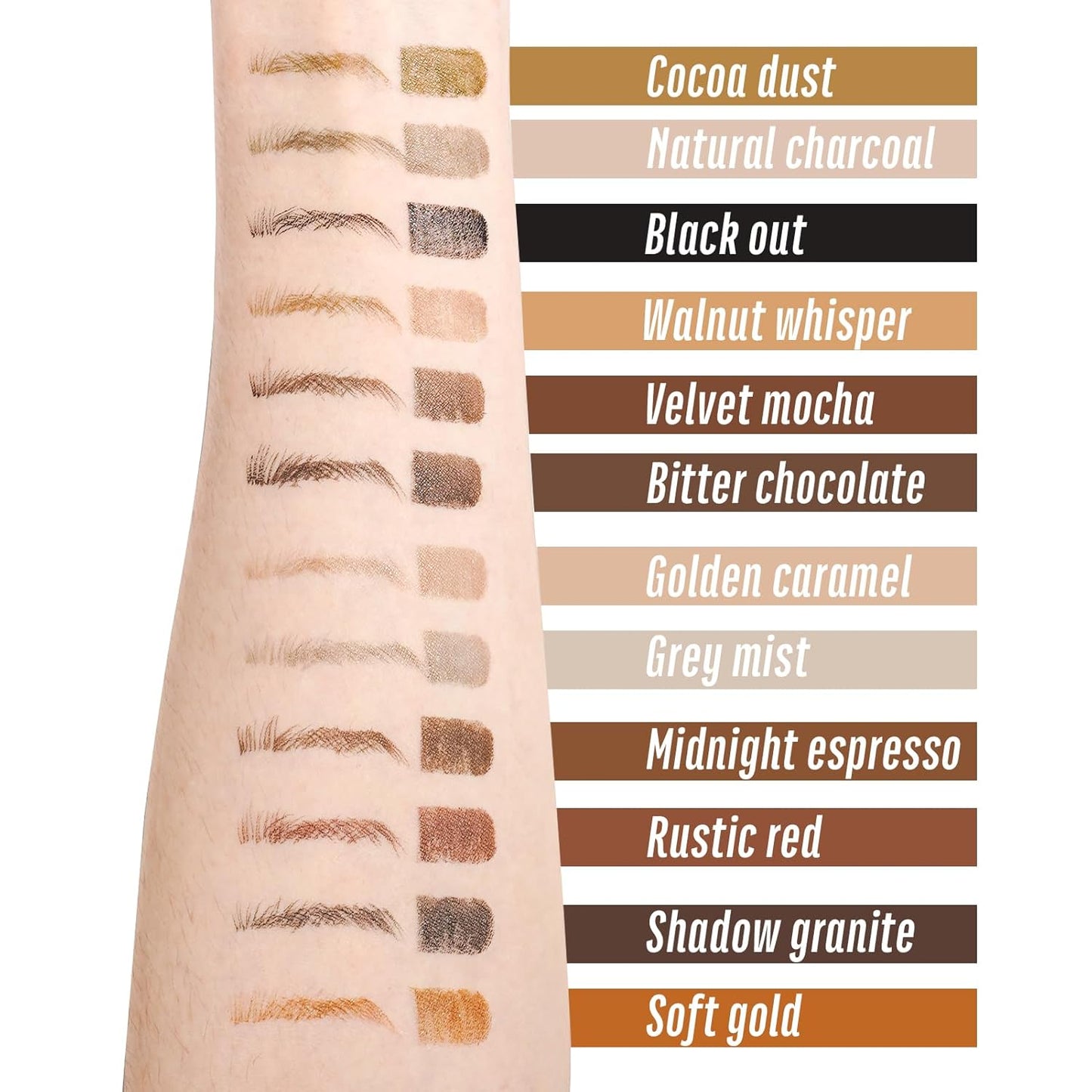 Black Brown Eyebrow Pencil with 4-Prong Micro-Fork Tip, Microblading Dark Brown Eyebrow Pen for Women, Create Natural, Defined Brows, 24H Long Wear YES.EYE DO (Shadow Granite-Black Brown)