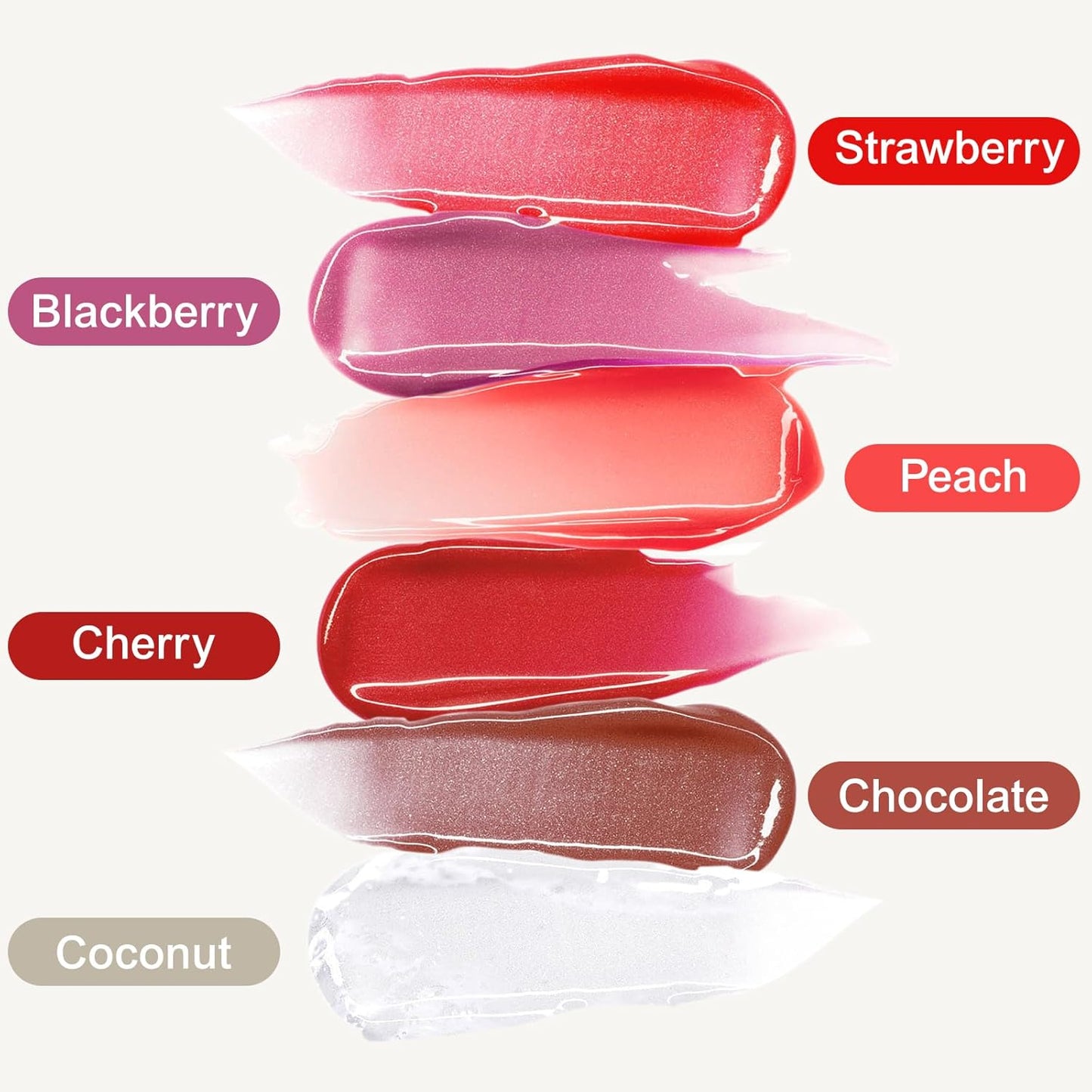 Dmsky Hydrating Lip Gloss Set 6 Pack, Tinted Lip Oil For A High-shine Finish, Nourishing Lip Plumper Gloss with Vitamin E, Non-Sticky and Vegan Color Lip Glow Oil