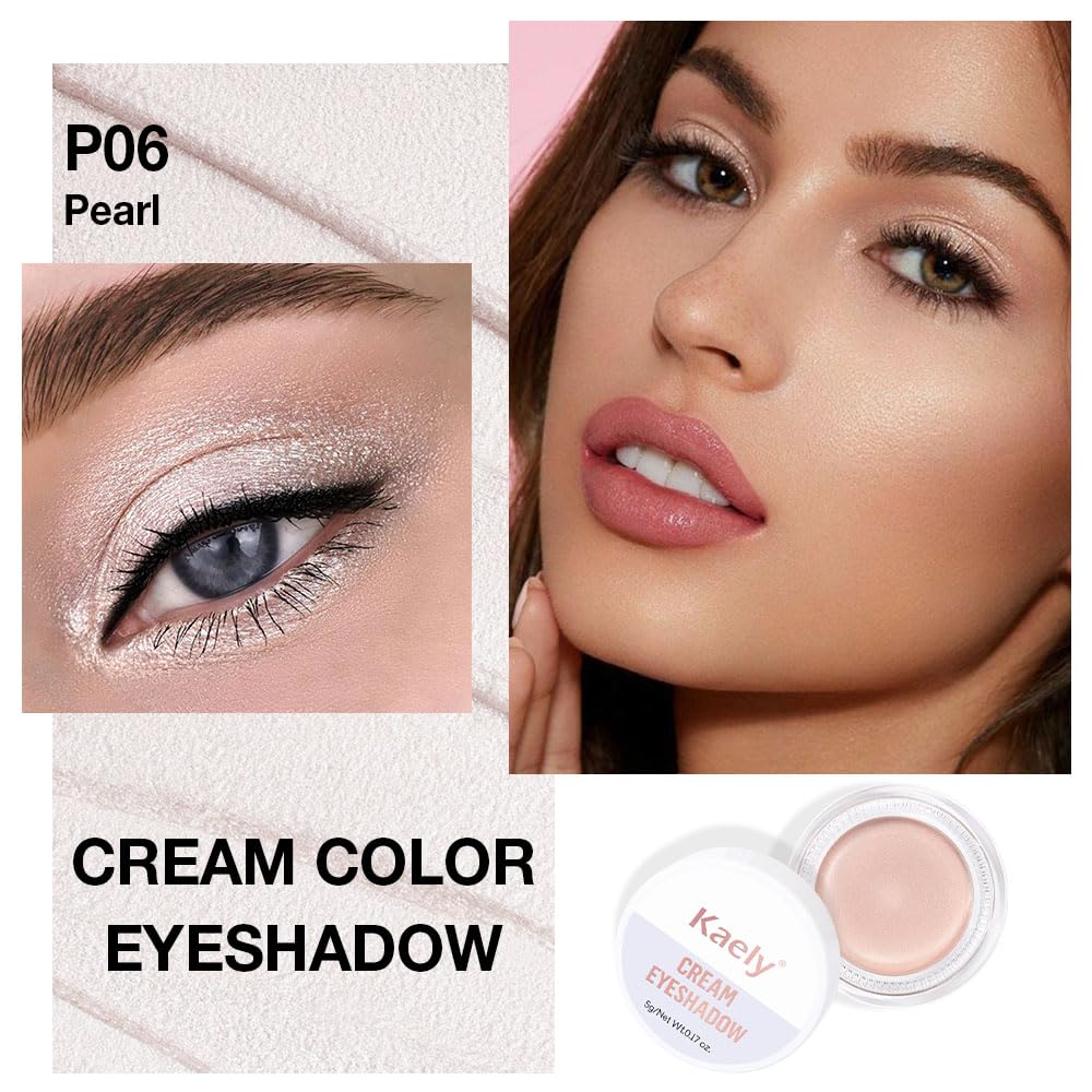 Cream Glitter Purity Shimmer Metallic Eyeshadow Palette Makeup, Natural Single Mini Instant Holographic Eyeshadow For Women, Sombras Crema Para Ojos, Talc, Paraben & Cruelty Free, P06