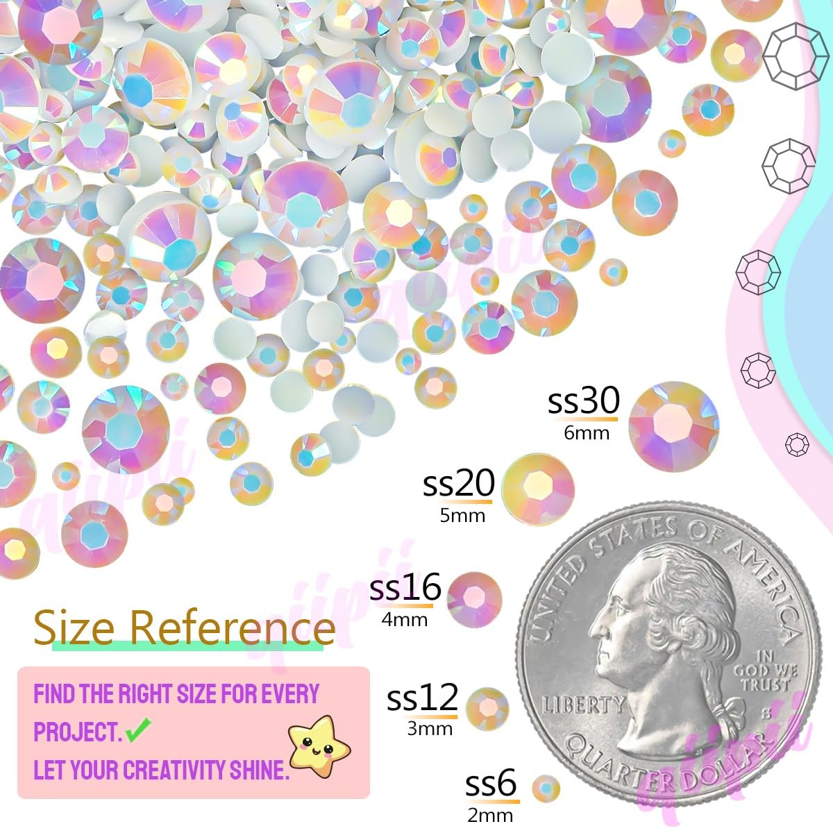 Tangerine‌ Orange AB Resin Rhinestones for Crafting 3mm 4mm 5mm Flatback Jelly Stones Bulk SS10 SS16 SS20 Diamonds Gems Charms for Nails Face Eyes Makeup Tumblers Bottles Crafts Clothes Shoes