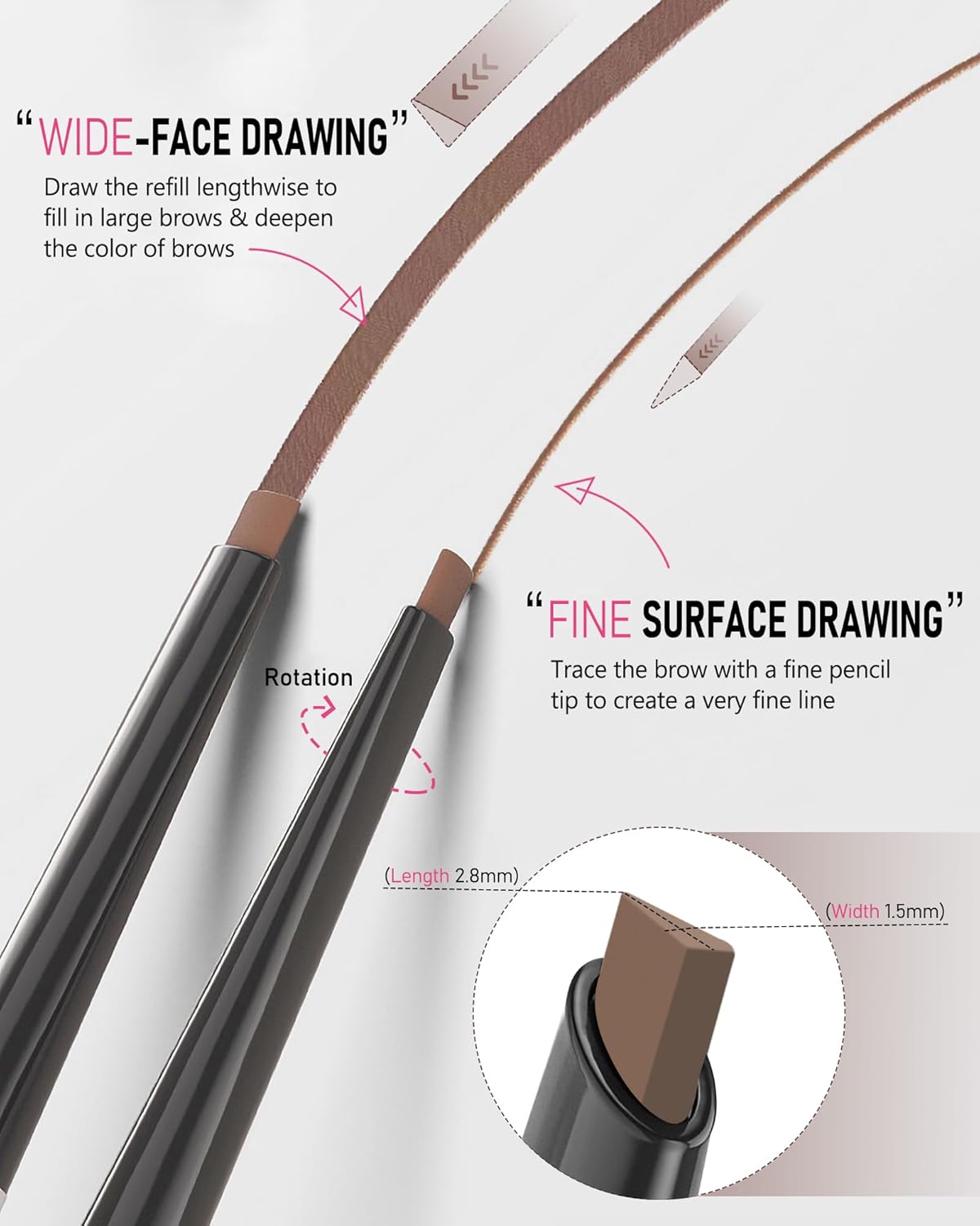 Auburn Eyebrow Pencils for Redhead, Eye Brow Pencil for Women Waterproof