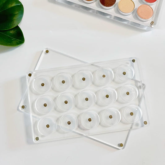 New EMPTY Magnetic Eyeshadow Palette DIY Acrylic All Transparent Elegant Eye Shadow Makeup Palette 26mm*15 holes