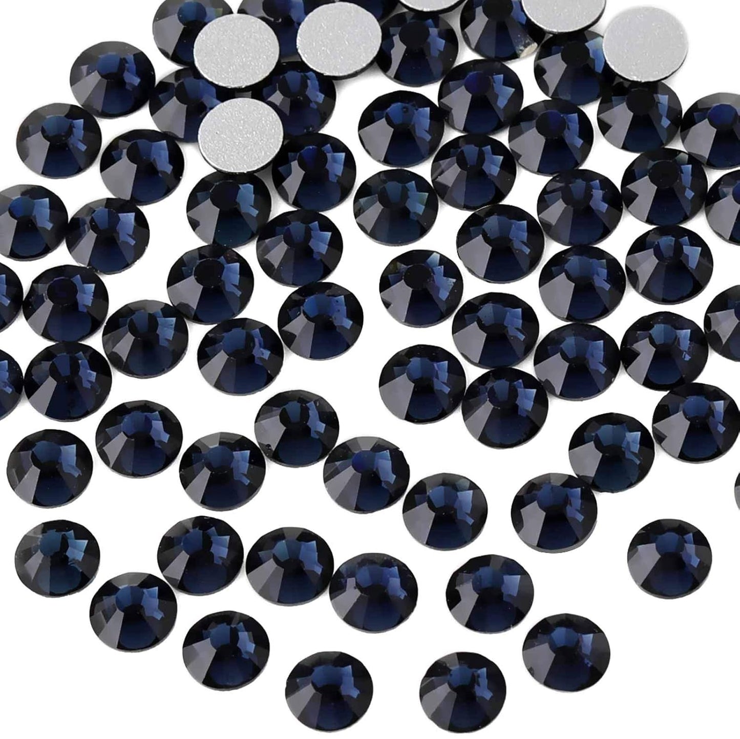 beadsland Flat Back Crystal Rhinestones Round Gems for Nail Art and Craft Glue Fix,Montana (2.7-2.8mm) SS10/1440pcs