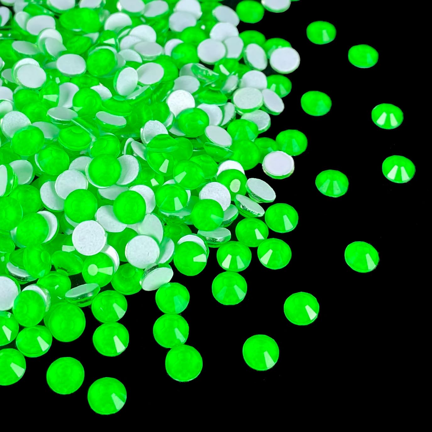 Flatback Glass Rhinestones,Bedazzler Gems 288pcs Non Hotfix Crystal Rhinestones for Nail Charms Crafts Clothes Tumblers,Green Neon,SS30