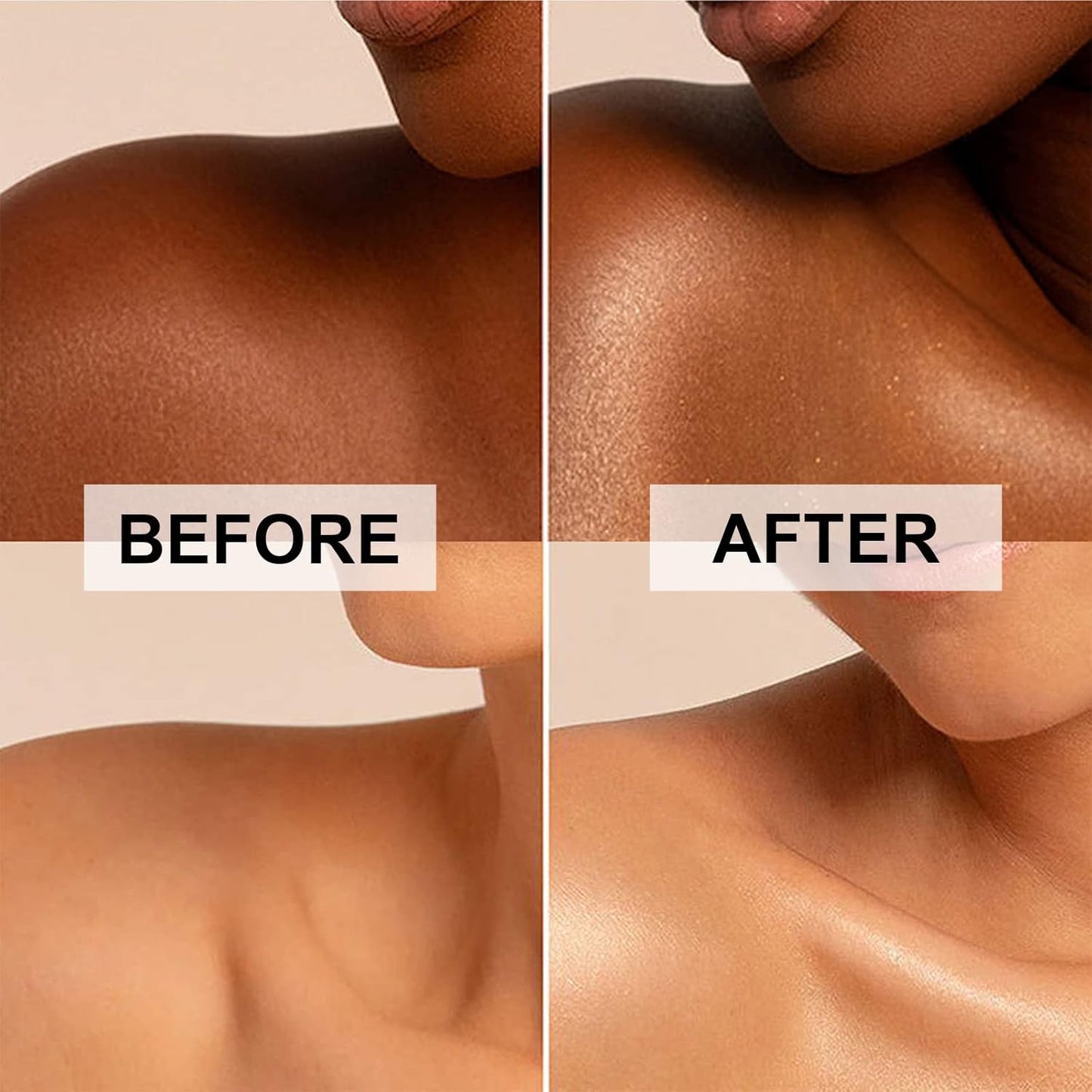 Body Shimmer Oil, Metallic Gold Natural Glow Luminizer, Long Lasting Waterproof Moisturizing Liquid Illuminator Highlighter Makeup for a Sun-Kissed Glow, Brush Include, 1oz, Light