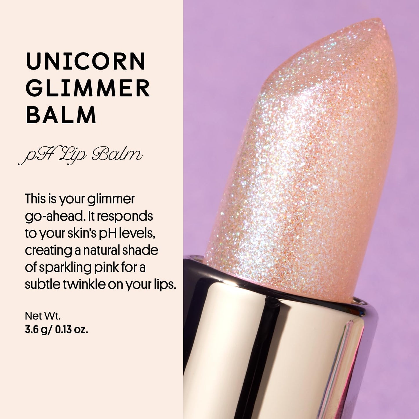 Winky Lux Unicorn Glimmer Balm -Hydrating ph Lip Balm, Natural Pink Tint with pH Color Changing, Moisturize & Soften Lips While Leaving Sheer Pink Tint, with Vanilla Scent