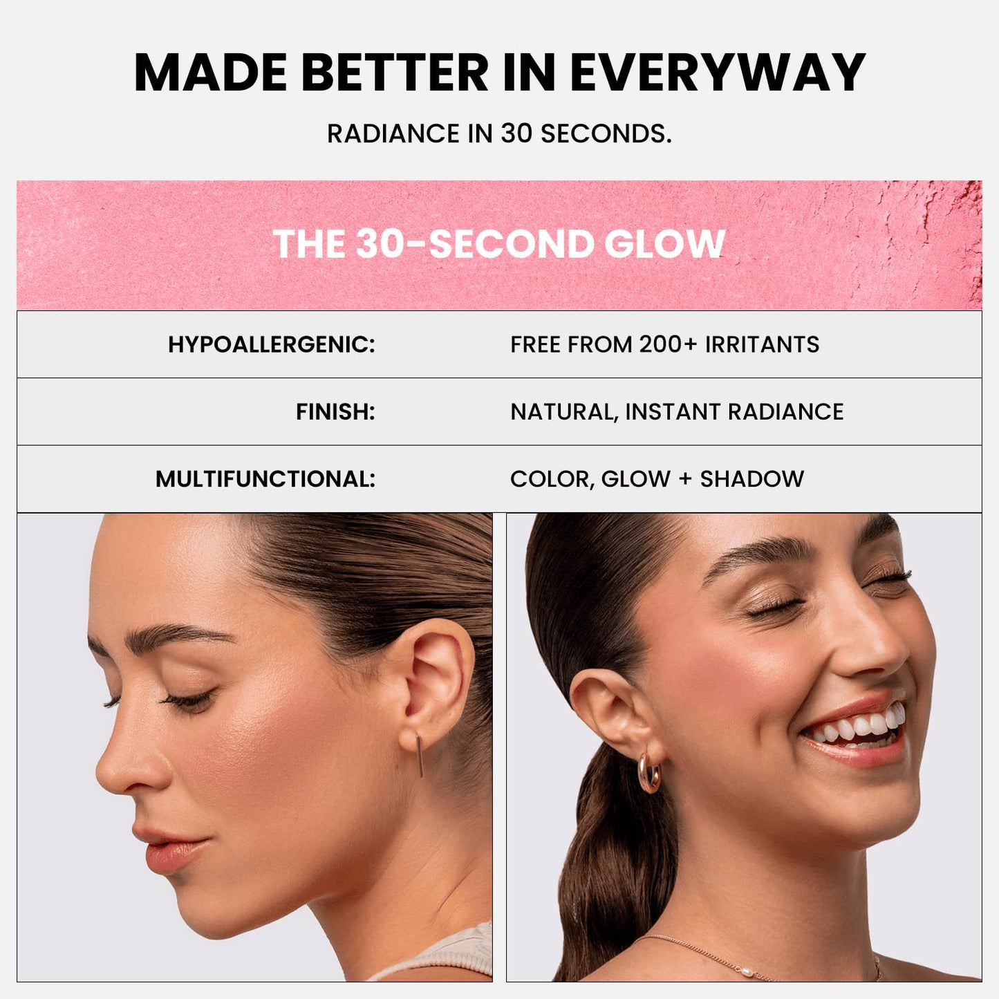 Phase Zero Makeup Powder Blusher - "Cotton Candy" - 4g / 0.141oz - Pigmented, Buildable, Lightweight Powder Blush for a Radiant, Healthy, Natural Glow. Versatile Shade - Dusty Pink - Matte