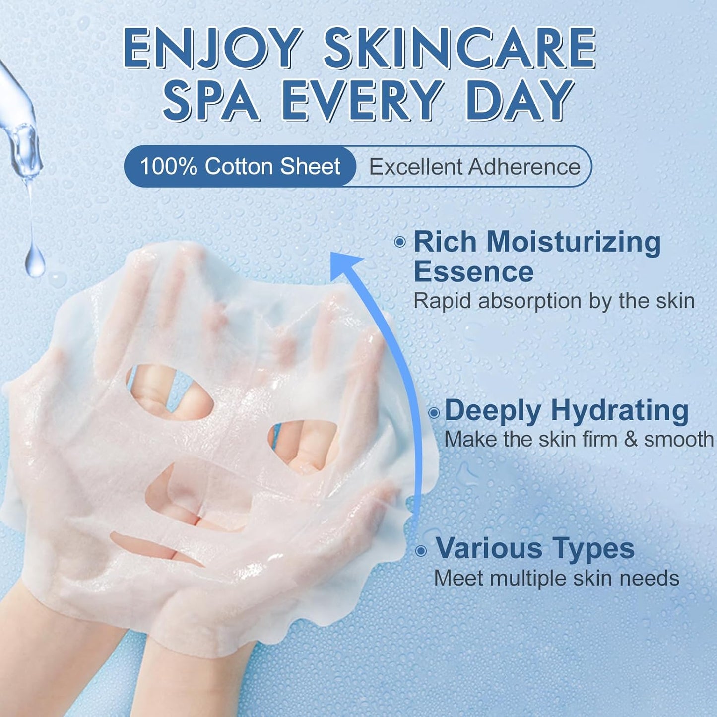 24 Pack Sheet Face Masks Skincare for Women, Hydrating Collagen Essence Face Masks Suitable for All Skin Types, Face Mask Gifts Set for Spa Party, Bulk Facial Masks for Women Skin Care