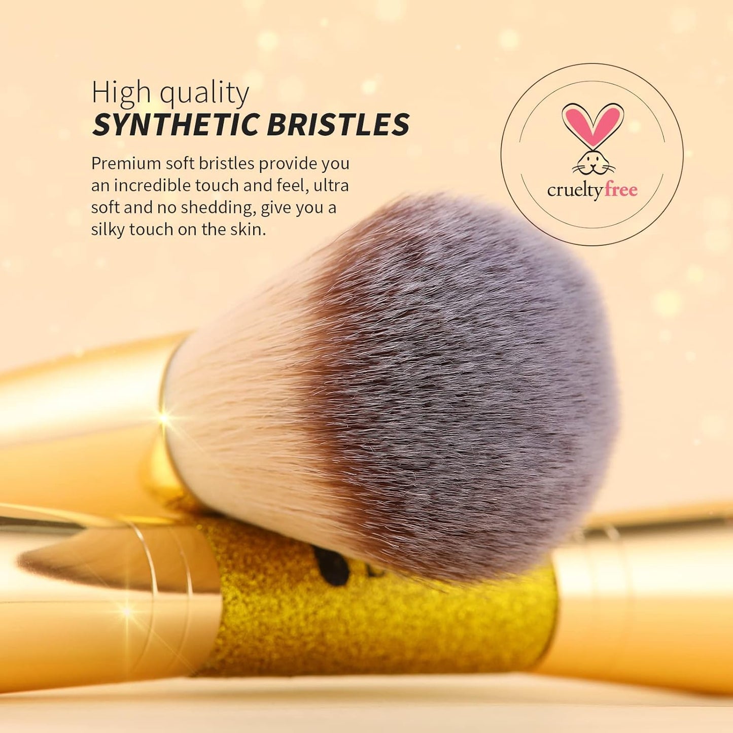 DUcare Foundation Powder Brush Double Ended Blush Makeup Brushes, Duo Bronzer Blush ideal for cream or powder