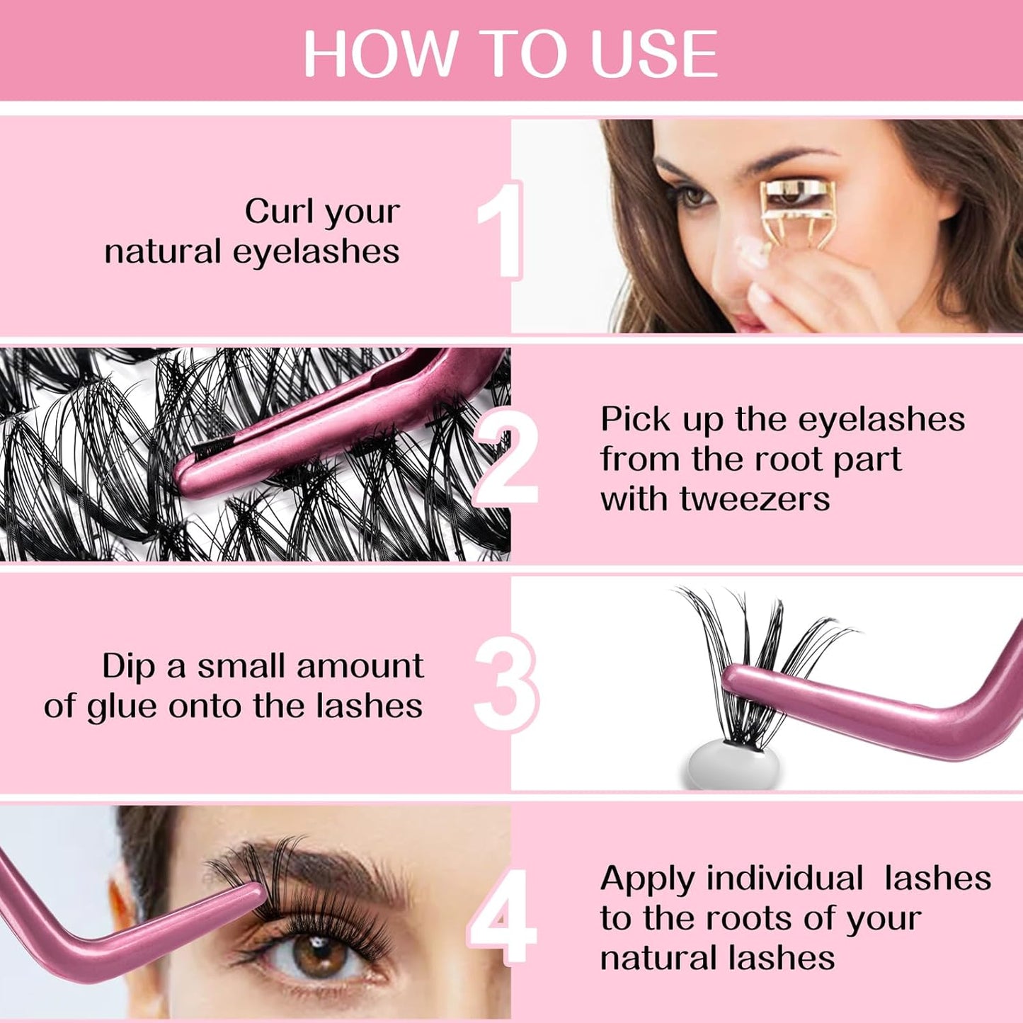 280 Pcs Individual Lashes 30D+40D Mixed Lash Clusters 14 Rows Cluster Lashes that Look Like Eyelash Extensions DIY Lash Extension Self Application At Home (30+40-C-18)