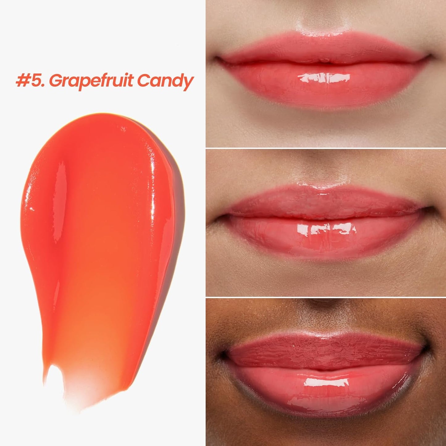 CNP Propolis Jelly Tinted Lipcerin™ - 05 Grapefruit Candy, Hydrating Lip Balm & Gloss with Manuka Honey + Hyaluronic Acid, Korean Skincare, 0.3 fl.oz.