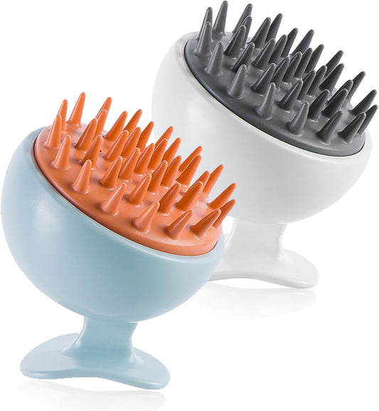 2 Pack Scalp Massager, Hair Scalp Massager Shampoo Brush, Scalp Scrubber Soft Silicone Bristles to Remove Dandruff, Ease for All Hair Types - for Women, Men, Wet & Dry Hair