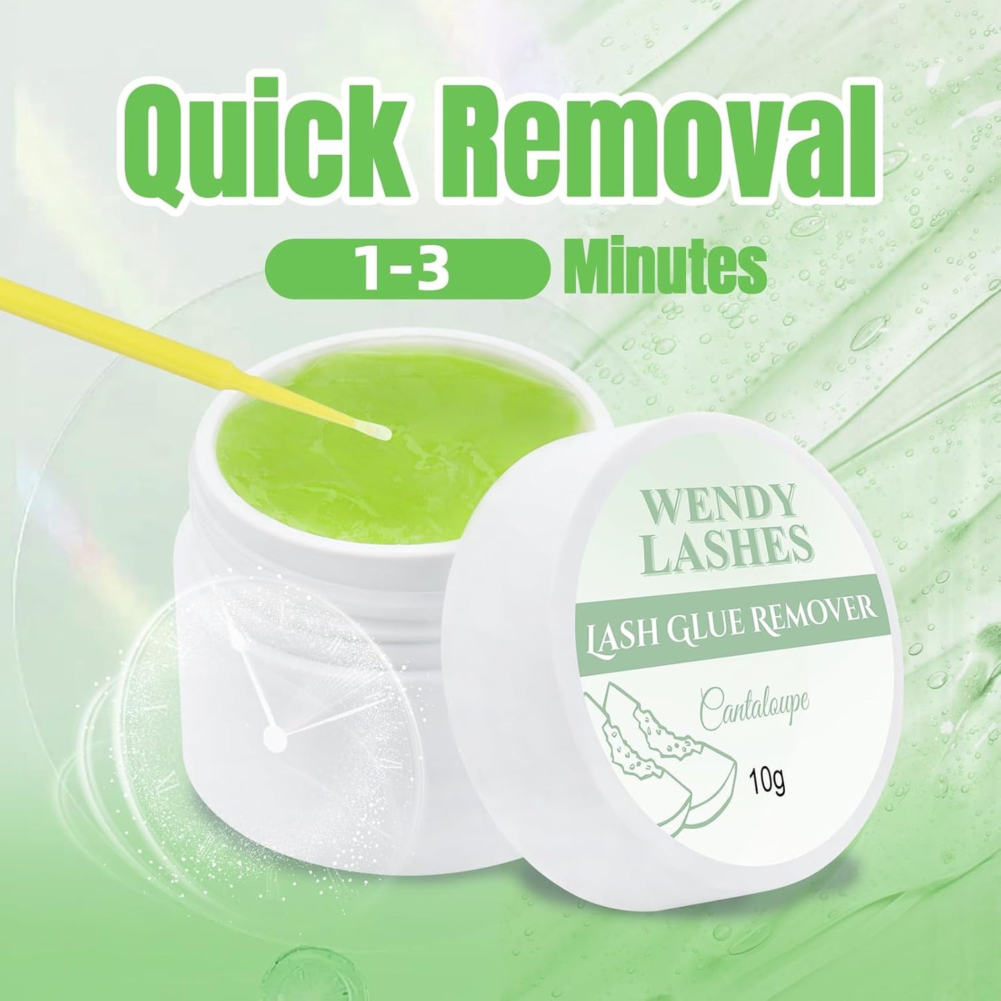 Wendy Lash Remover for Eyelash Extensions: Effectively Cluster Glue Remover Cream, Green Cantaloupe