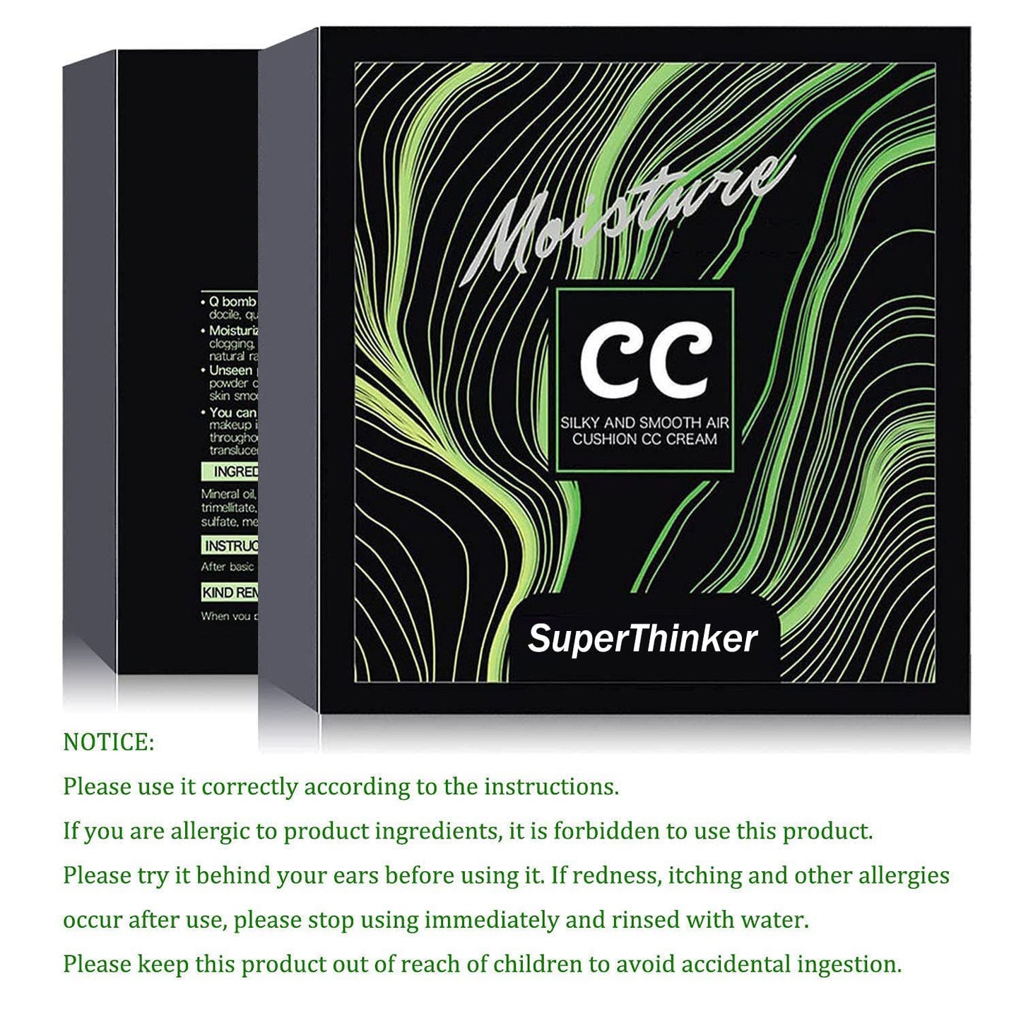 Mushroom Head Air Cushion CC Cream, BB Cream Face Makeup Foundation for Mature Skin Moisturizing Concealer Brighten Long-Lasting, Even Skin Tone for All Skin Types (2PCS Ivory)