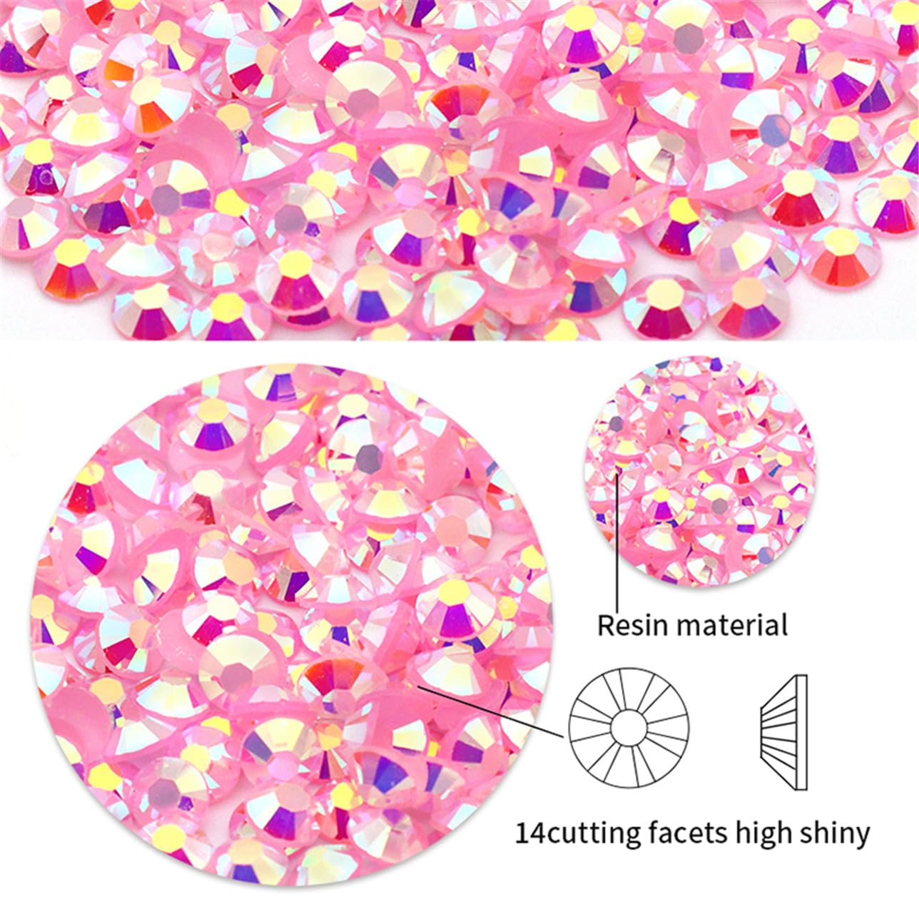 2250 Pcs SS16 4mm AB Flatback Rhinestones for Nails Art Crafts Glitter Round Shine Gems Crystals DIY Clothes Shoes （Purple AB）