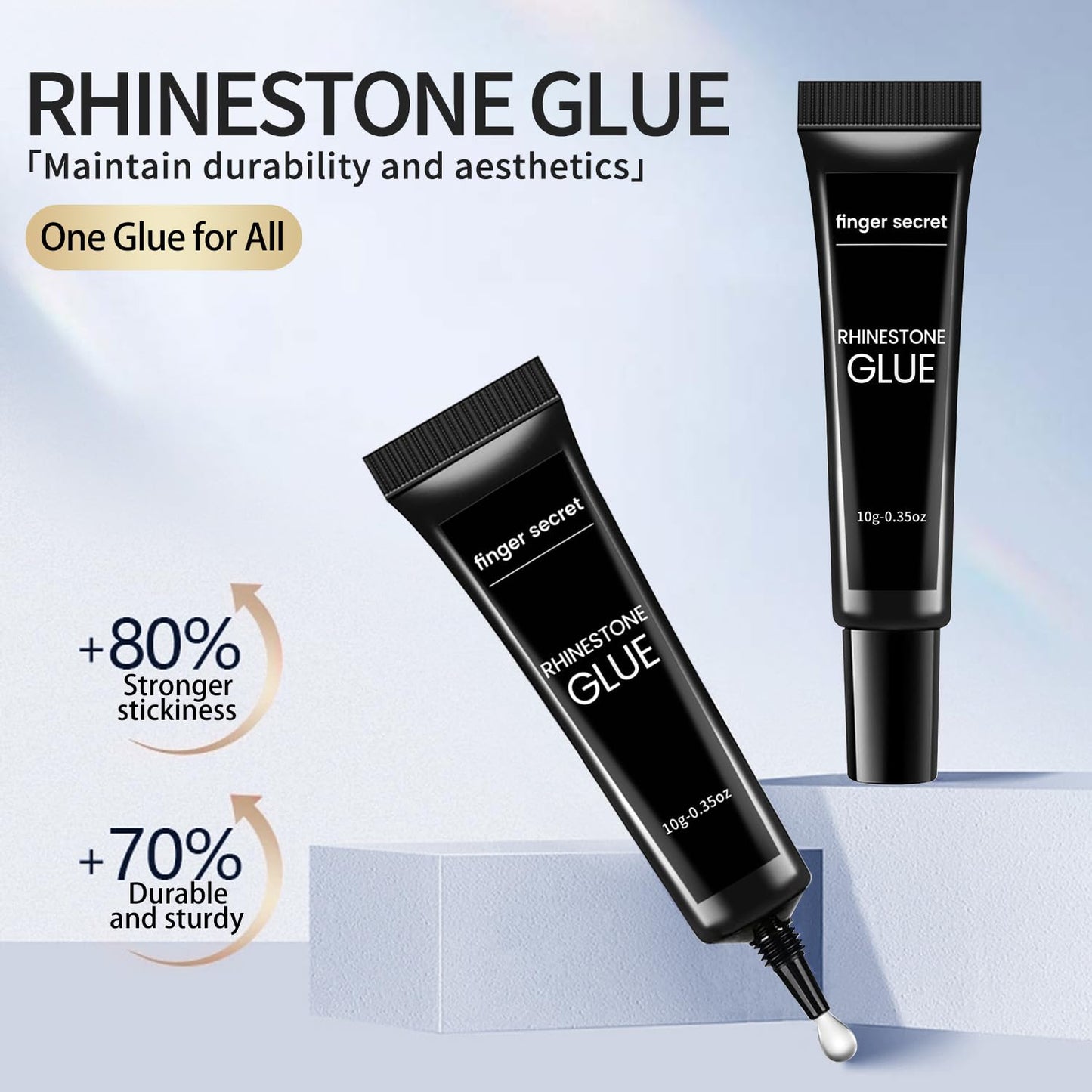 2PCS Rhinestone Glue Gel Kit- Superior Nail Art Glue Strong and Long-Lasting Bond for Nail Art Decorations, Charms, 3D Bling, Gems, Jewel Diamonds UV/LED Easy Apply with Nail Rhinestone Glue Kit
