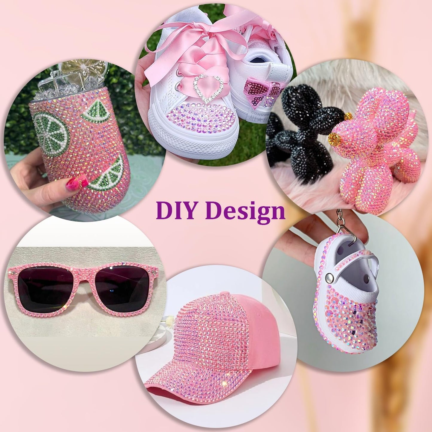 25000Pcs Resin Jelly Rhinestones for Crafting, Light Pink AB 2-6mm Mixed Sizes Non Hotfix Flatback Gems, Bedazzling Crystal for DIY Crafts Clothing Tumblers Mugs Shoes Fabric Nail Art