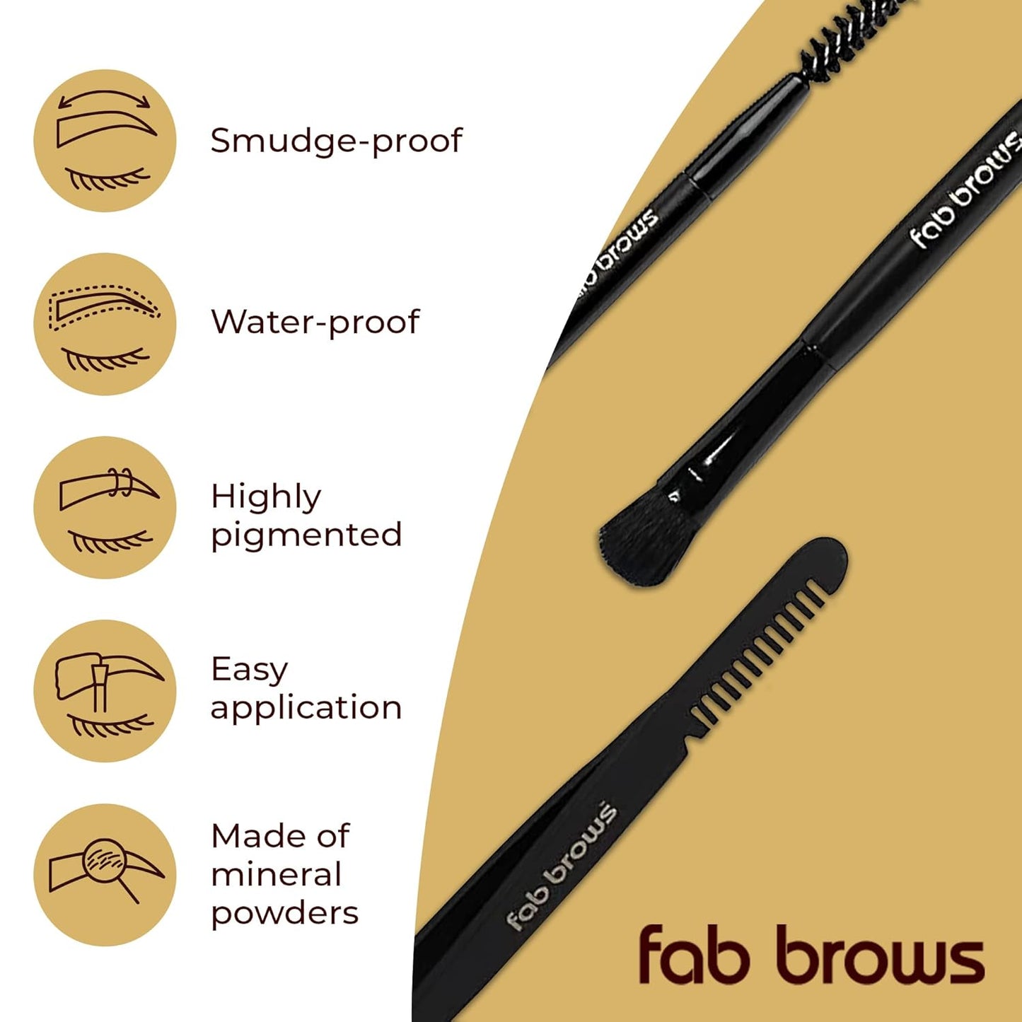 LUX Duo Stencil Eyebrow Kit - The Ultimate Brow Stencil Kit with Duo Brow Powder, Highlighter Powder, Stencil Shapes, Eyebrow Tools & Mirror - Eyebrow Stencil Kit Makeup - Slate/Black