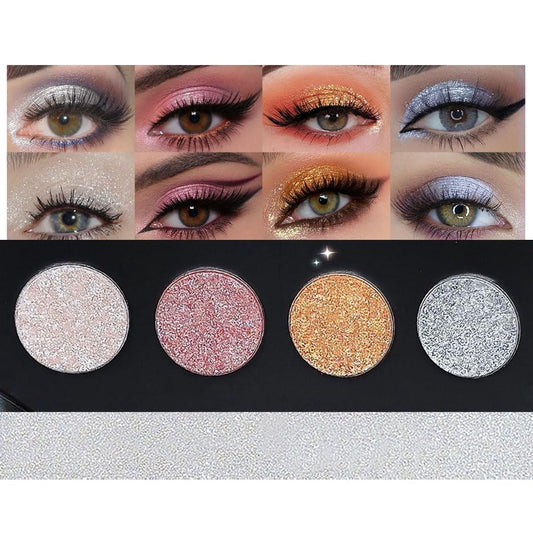 4 Colors Highlight Silver Gold Eyeshadow Palette, SHANY Cosmetics Shimmer Eyeshadow Palette, Cruelty-Free and Vegan Formula, Glitter Shimmer Eyeshadow for Professional Makeup