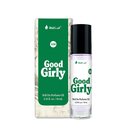 Well's Oil Roll-On Perfume Oil (Good Girly) | Fruity, Floral & Vanilla Notes | Long-Lasting | Paraben-Free | 0.33 Fl Oz / 10 ml