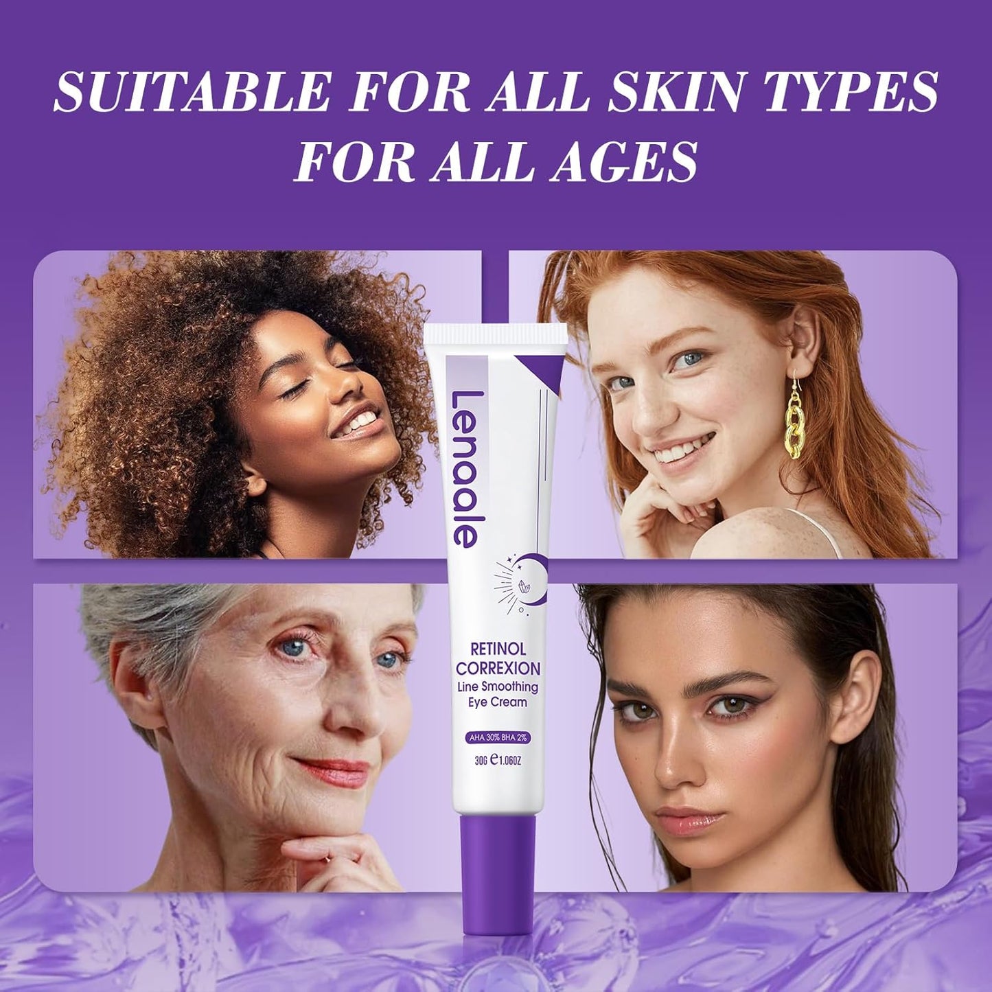 Eye Cream, Retinol Eye Cream for Dark Circles, Puffiness Anti Aging, With Hyaluronic Acid, Peptides, Caffeine Reduces Bags, Smooths Wrinkles & Fine Lines, Dark Circles Under Eye Treatment