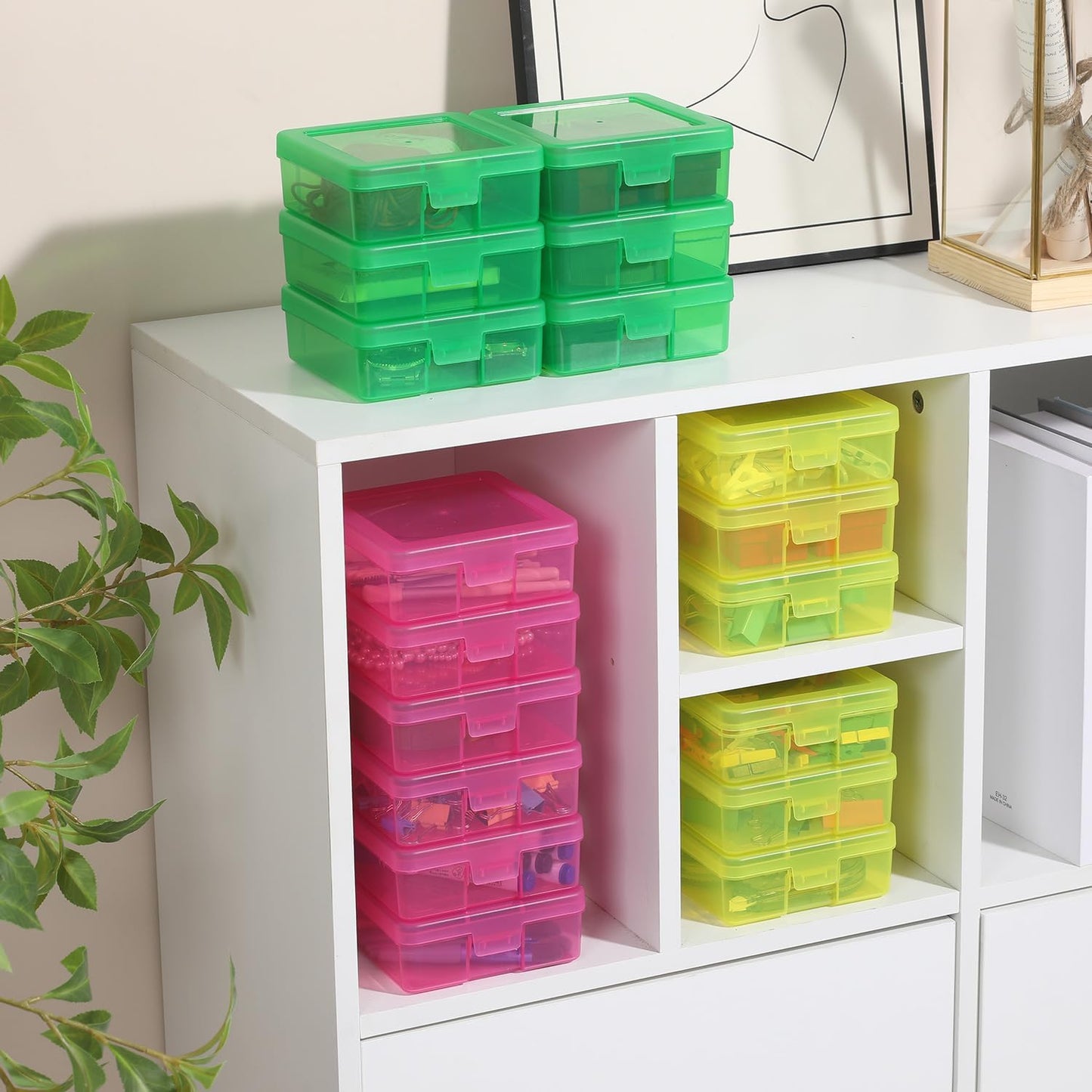 18 Pack Small Plastic Storage Containers Clear Arts & Crafts Storage Boxes & Organizers Stackable Small Containers With Lids For Organizin (Set 3)
