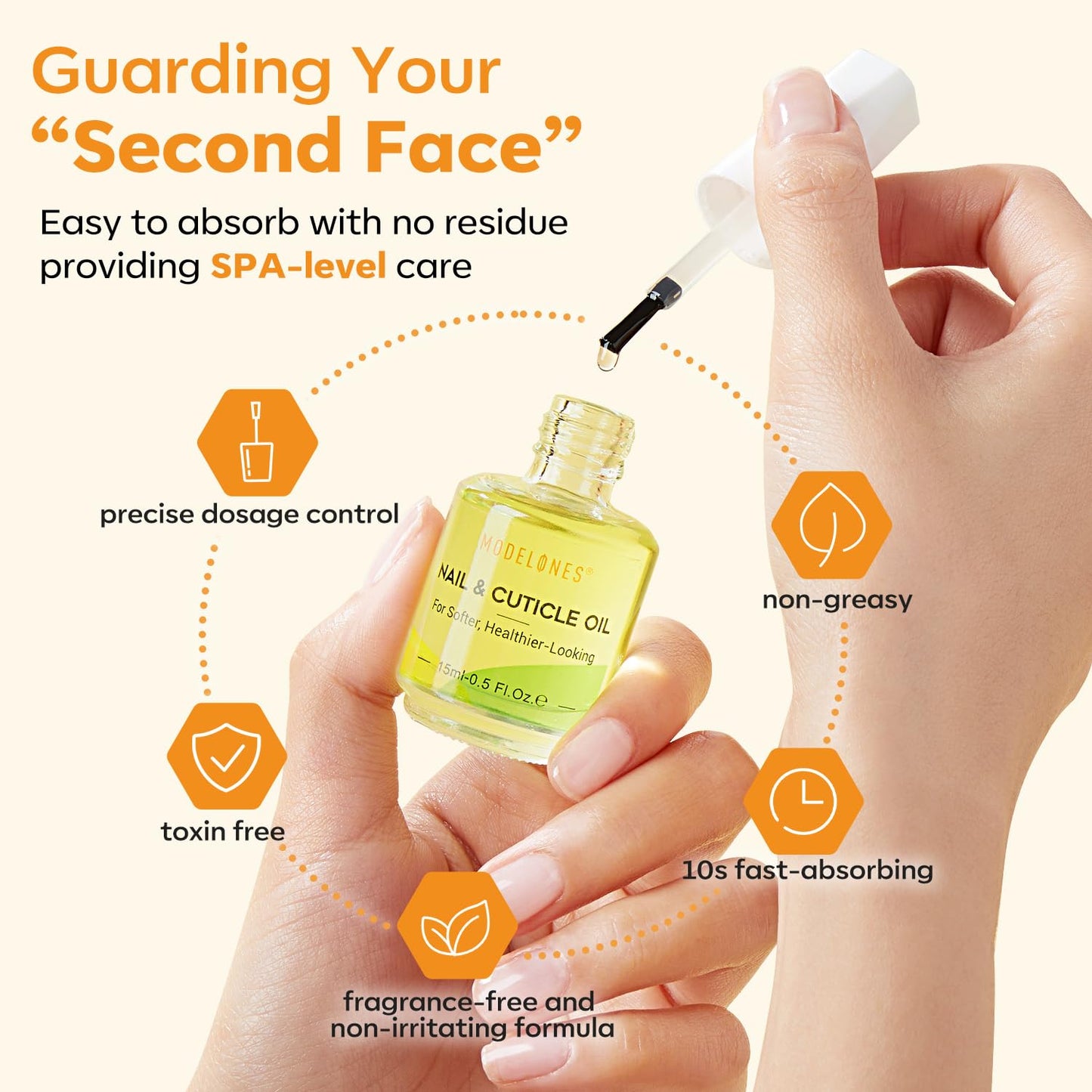 modelones Cuticle Oil for Nails, Natural Nail Oil Cuticle Softener for Women Nail Oils Cuticle Care 15ml