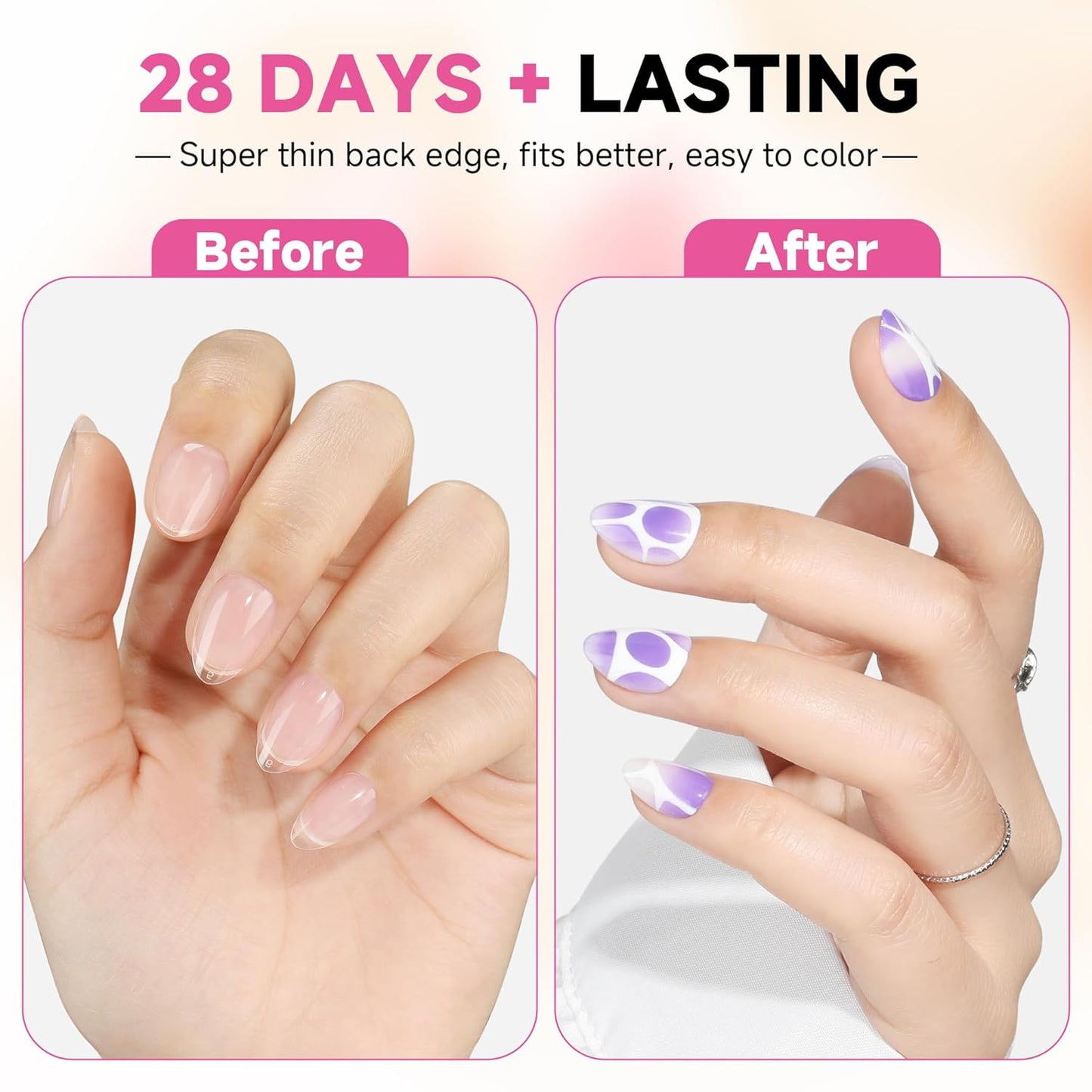 UNA GELLA Extra Short Almond Nail Tips, 312pcs XS Gel Nail Tips Almond Pre-Shaped Half Matte Full Cover No Need File Clear Fake Nails for Nails Extension Home DIY Salon 12 Sizes