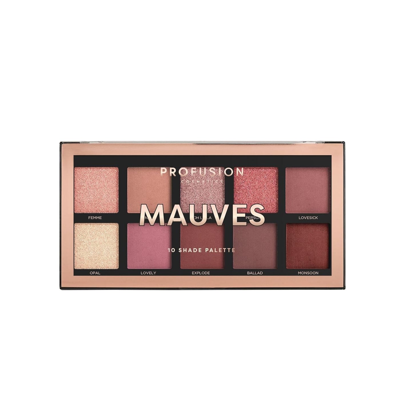 Profusion Cosmetics 10 Shade Eyeshadow Palette - High Pigmented Multi-Finish Colors, Vegan & Cruelty-Free, Create Stunning Looks On-the-Go - Travel-Friendly & Versatile Makeup, Mauve Hues