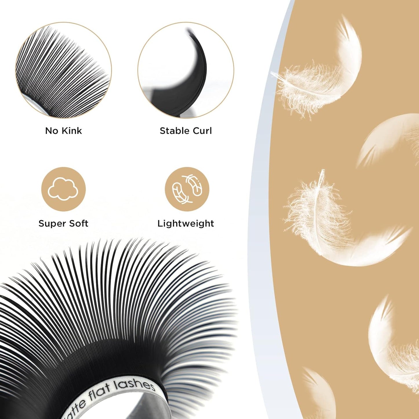 LASHVIEW Eyelash Extensions,Ellipse Flat Eyelash Extensions 0.15mm D Curl 8-15mm Mixed Tray, Black,Individual Lashes,Super Matte Extremely Soft Professional Salon Use