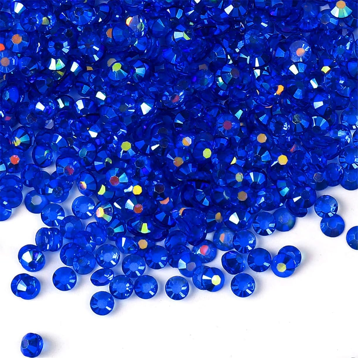 3000 Pieces SS6 2mm Flatback Rhinestones AB Clear Round Gems Crystals for Nail Art DIY Crafts Clothes Shoes Bags （Transparent Sapphire AB）